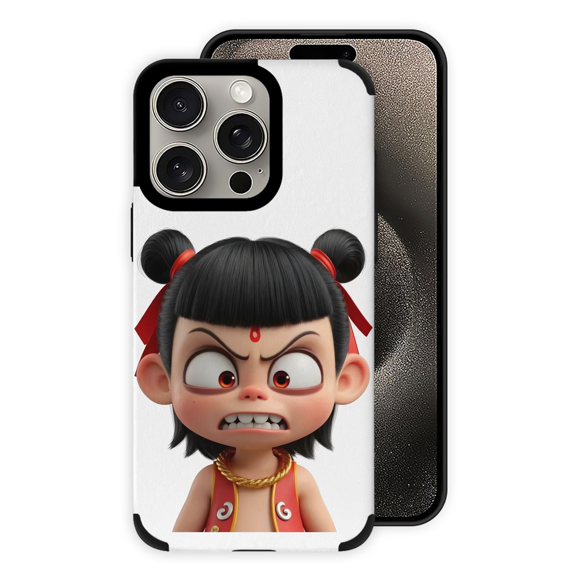 （画像用） Ne Zha 2 ナタ 魔童の大暴れ 【iPhone15ProMax対応】 PUレザー スマホケース 耐衝撃＆黄変防止