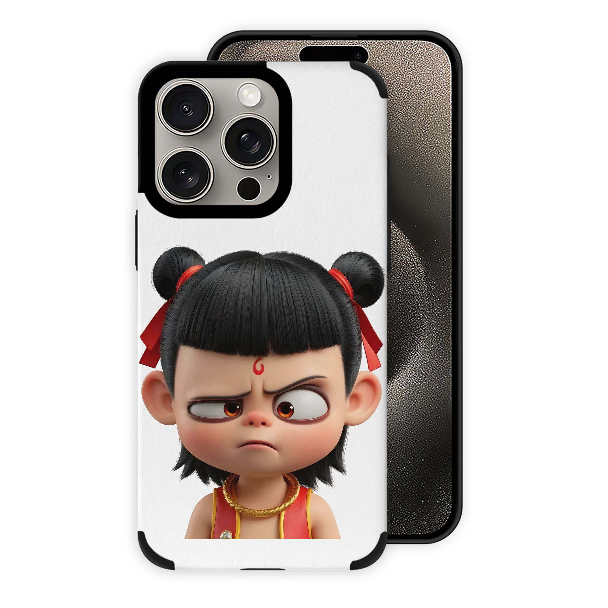 （画像用） Ne Zha 2 ナタ 魔童の大暴れ 【iPhone15ProMax対応】 PUレザー スマホケース 耐衝撃＆黄変防止