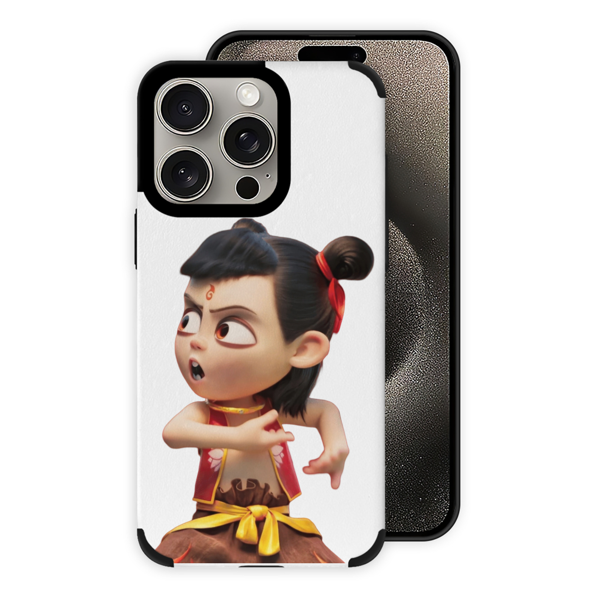 （画像用） Ne Zha 2 ナタ 魔童の大暴れ 【iPhone15ProMax対応】 PUレザー スマホケース 耐衝撃＆黄変防止