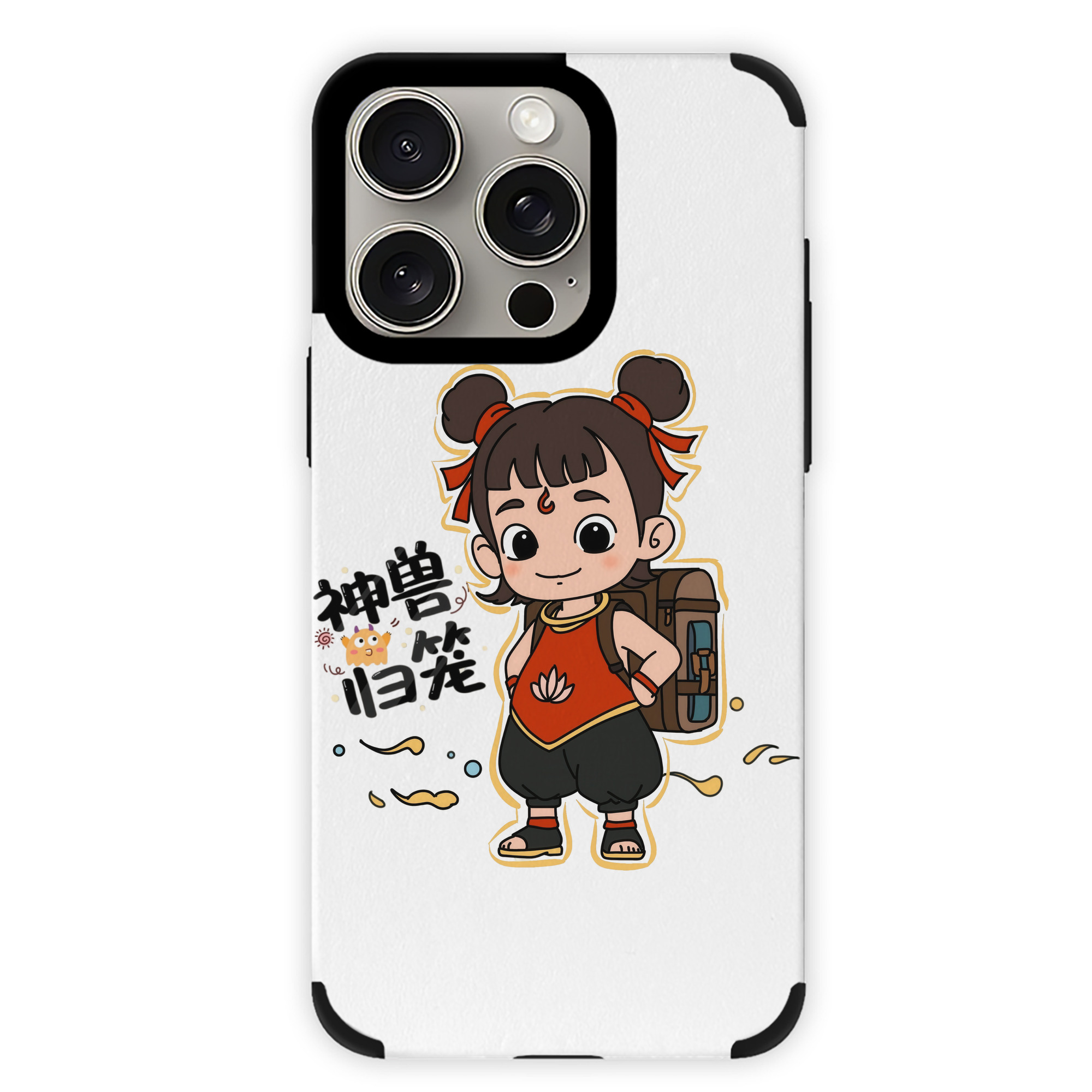 （画像用） Ne Zha 2 ナタ 魔童の大暴れ 【iPhone15ProMax対応】 PUレザー スマホケース 耐衝撃＆黄変防止