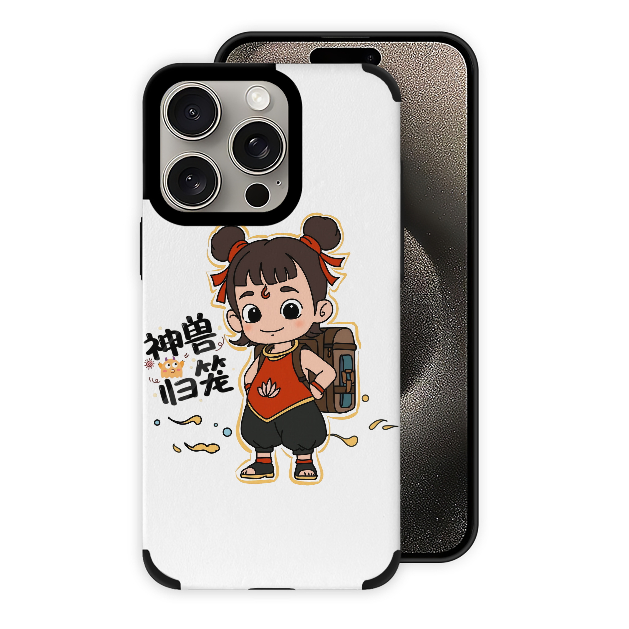 Ne Zha 2 ナタ 魔童の大暴れ 【iPhone15ProMax対応】 PUレザー スマホケース 耐衝撃＆黄変防止