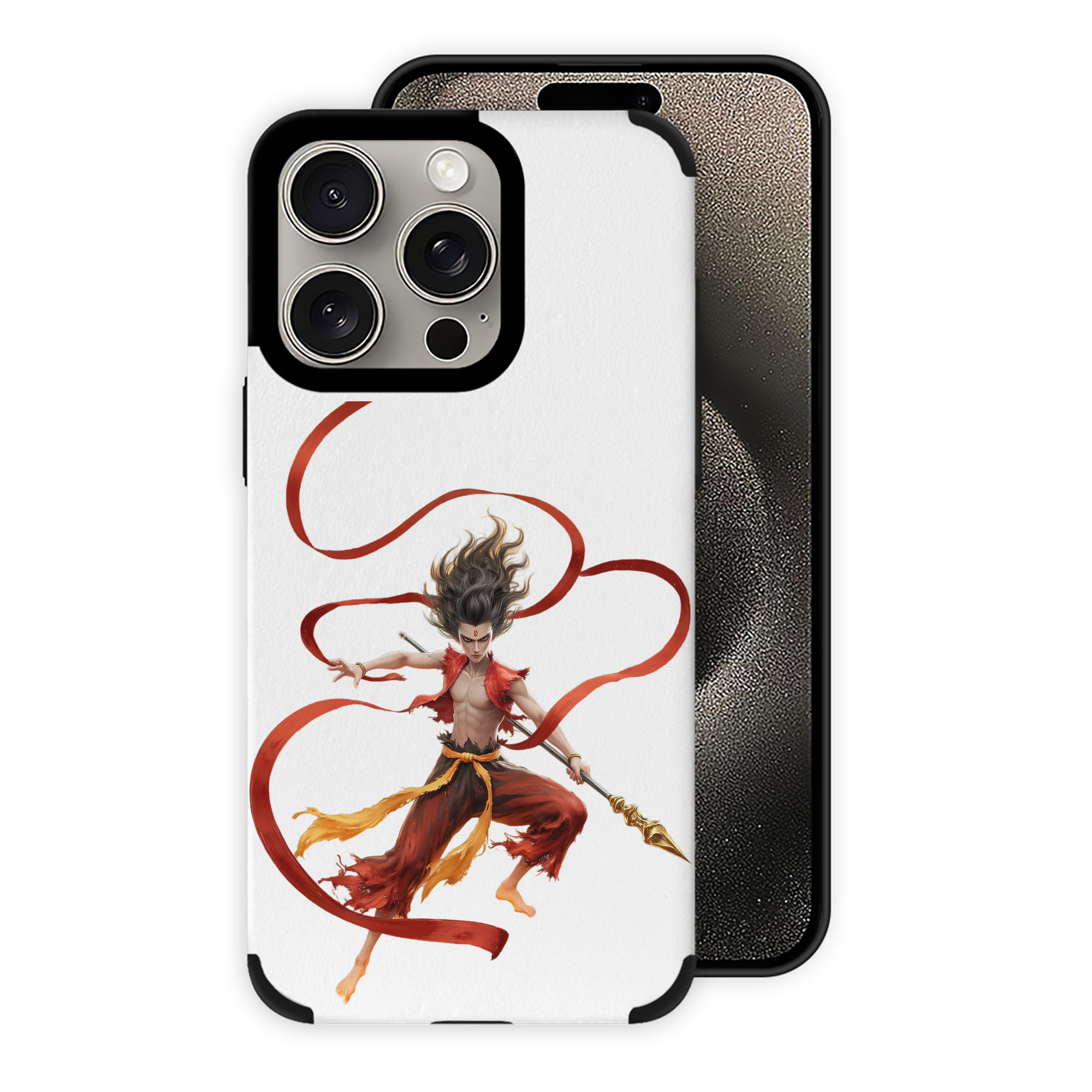 （画像用） Ne Zha 2 ナタ 魔童の大暴れ 【iPhone15ProMax対応】 PUレザー スマホケース 耐衝撃＆黄変防止