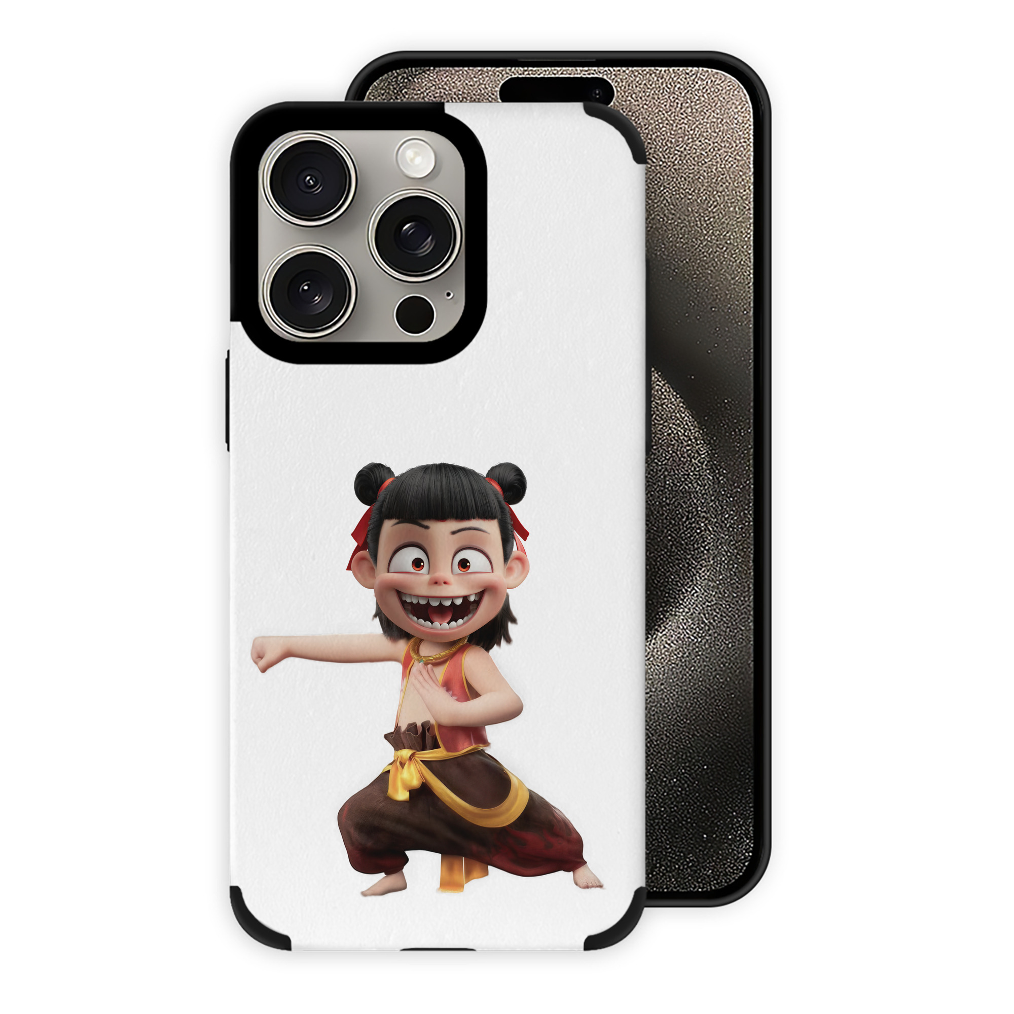 （画像用） Ne Zha 2 ナタ 魔童の大暴れ 【iPhone15ProMax対応】 PUレザー スマホケース 耐衝撃＆黄変防止