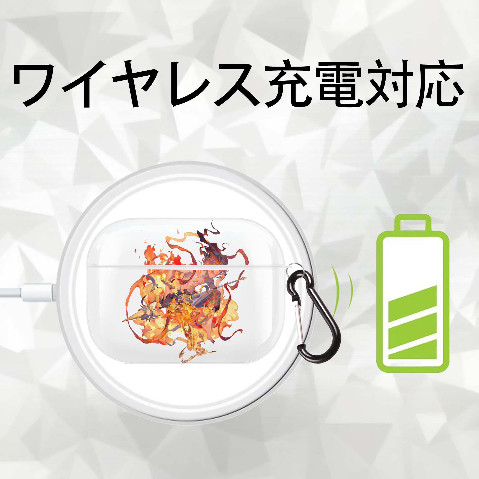 Ne Zha 2 ナタ 魔童の大暴れ 【AirPods Pro用】ハードシェル保護ケース 耐衝撃・防指紋・カラビナ付き商品仕様