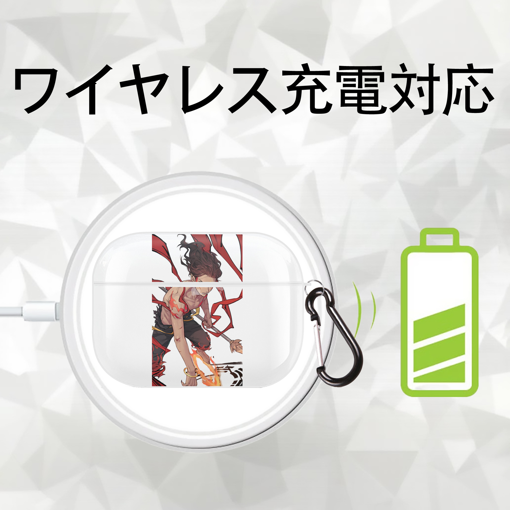 Ne Zha 2 ナタ 魔童の大暴れ 【AirPods Pro用】ハードシェル保護ケース 耐衝撃・防指紋・カラビナ付き商品仕様