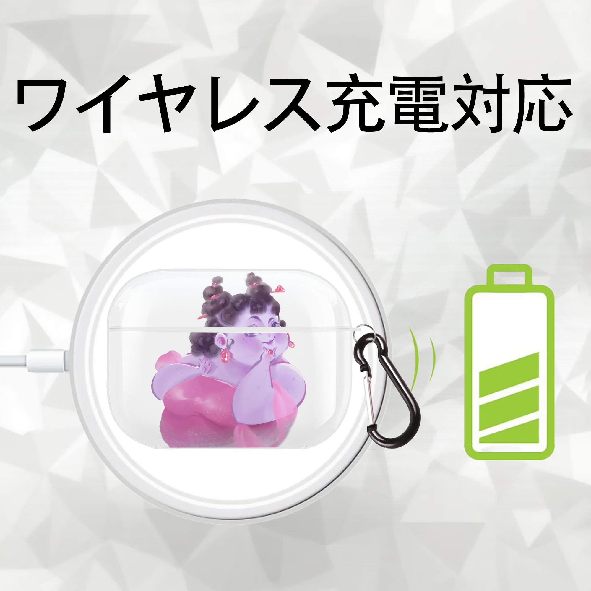 Ne Zha 2 ナタ 魔童の大暴れ 【AirPods Pro用】ハードシェル保護ケース 耐衝撃・防指紋・カラビナ付き商品仕様