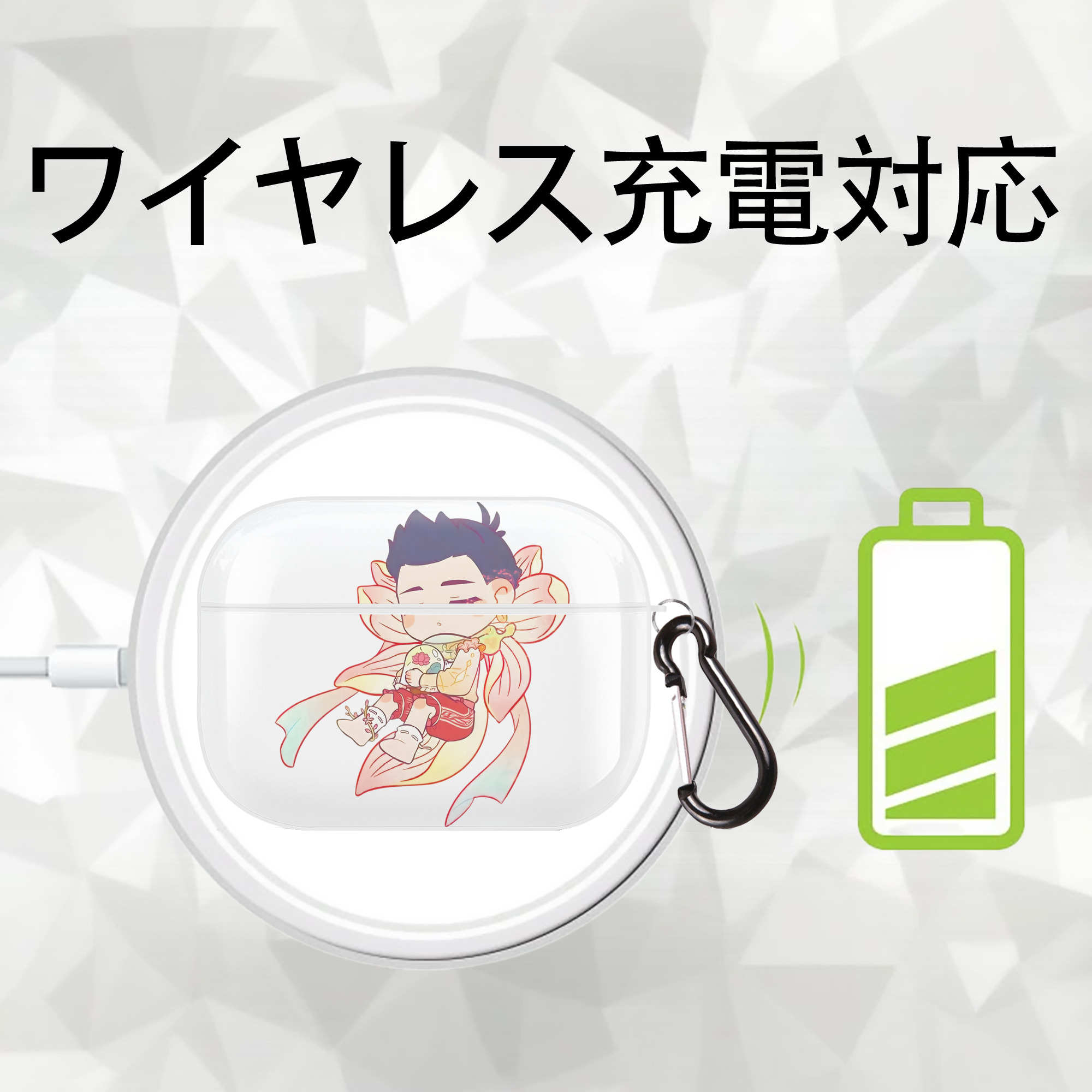Ne Zha 2 ナタ 魔童の大暴れ 【AirPods Pro用】ハードシェル保護ケース 耐衝撃・防指紋・カラビナ付き商品仕様
