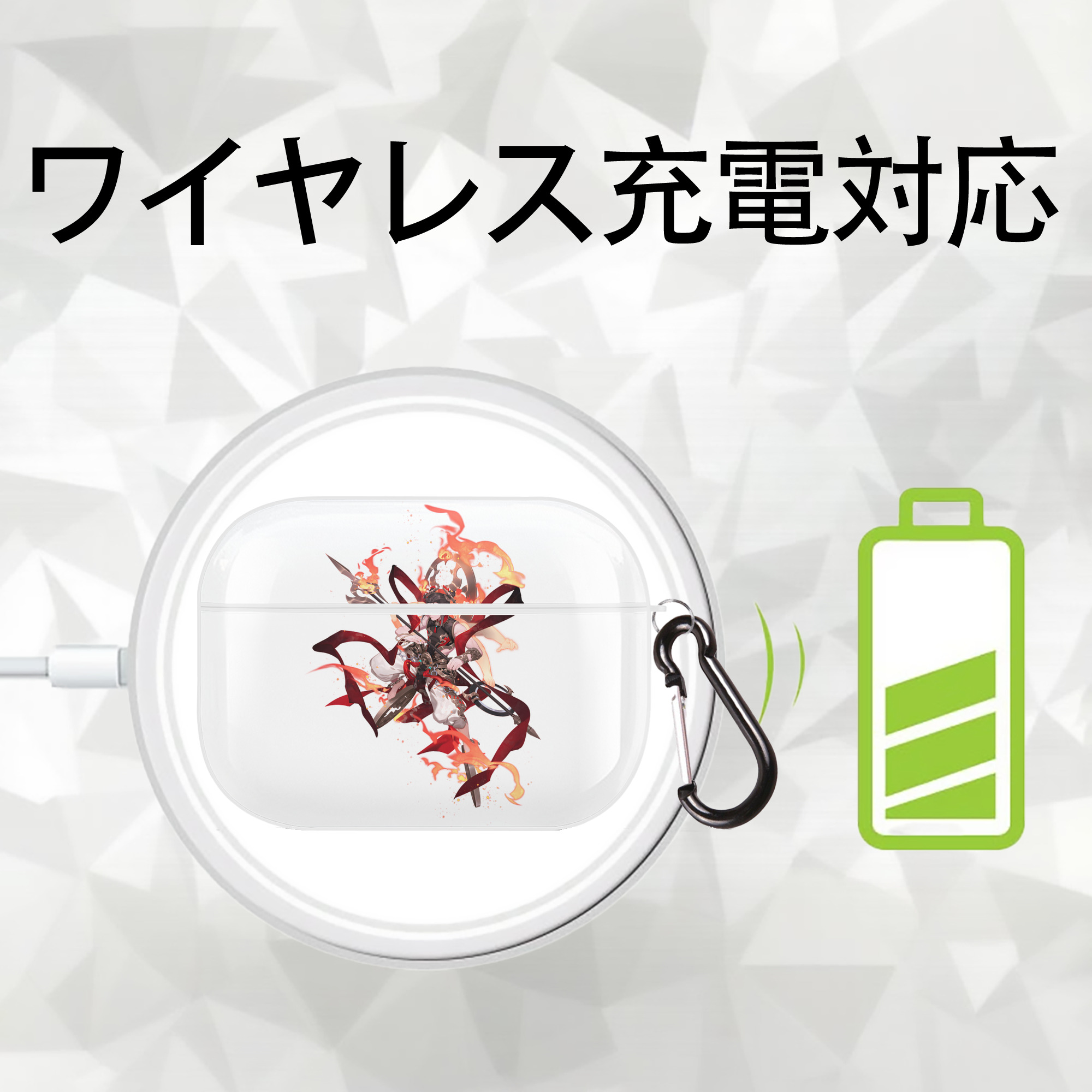 Ne Zha 2 ナタ 魔童の大暴れ 【AirPods Pro用】ハードシェル保護ケース 耐衝撃・防指紋・カラビナ付き商品仕様