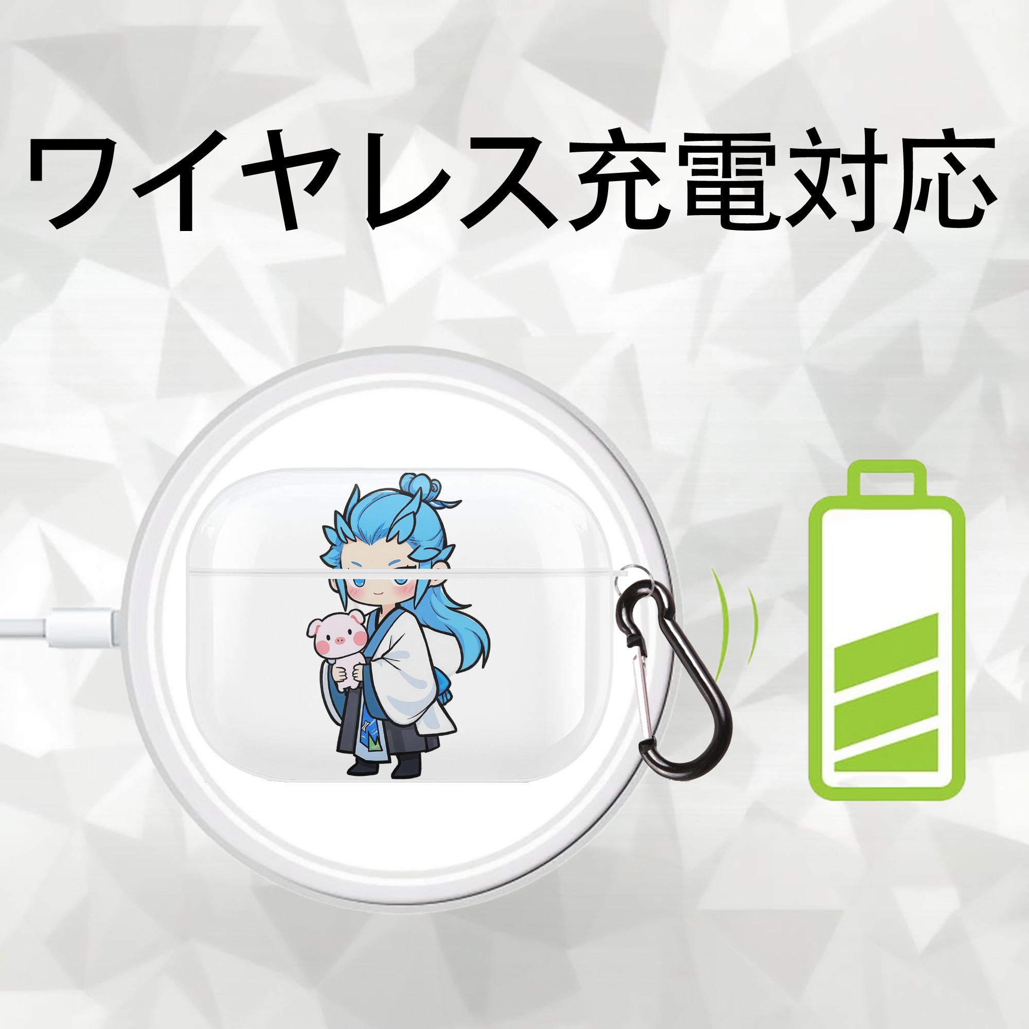 Ne Zha 2 ナタ 魔童の大暴れ 【AirPods Pro用】ハードシェル保護ケース 耐衝撃・防指紋・カラビナ付き商品仕様