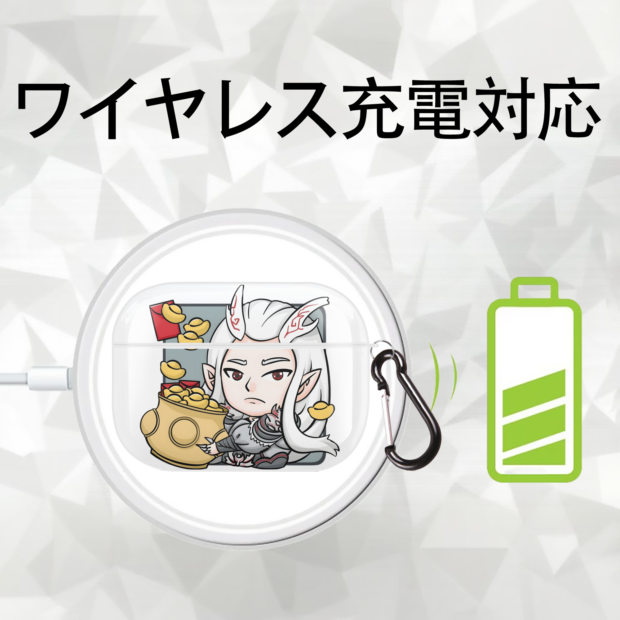 Ne Zha 2 ナタ 魔童の大暴れ 【AirPods Pro用】ハードシェル保護ケース 耐衝撃・防指紋・カラビナ付き商品仕様