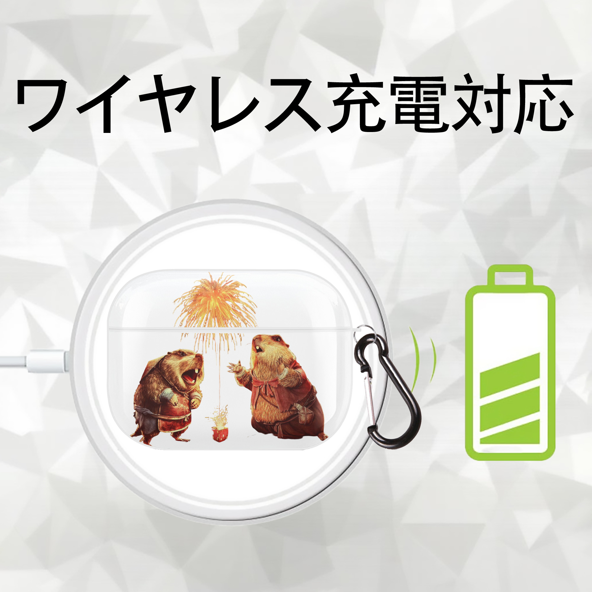 Ne Zha 2 ナタ 魔童の大暴れ 【AirPods Pro用】ハードシェル保護ケース 耐衝撃・防指紋・カラビナ付き商品仕様