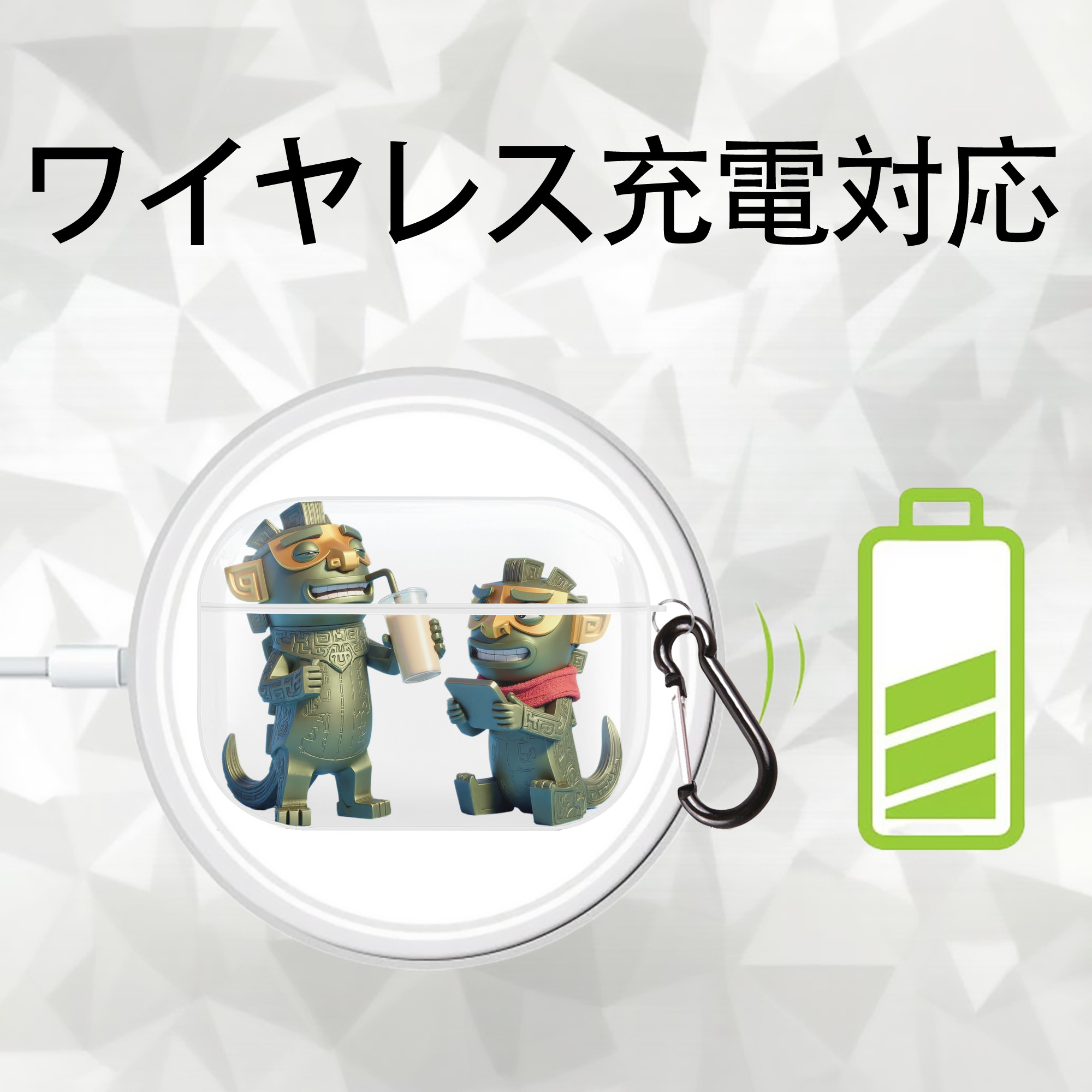 Ne Zha 2 ナタ 魔童の大暴れ 【AirPods Pro用】ハードシェル保護ケース 耐衝撃・防指紋・カラビナ付き商品仕様