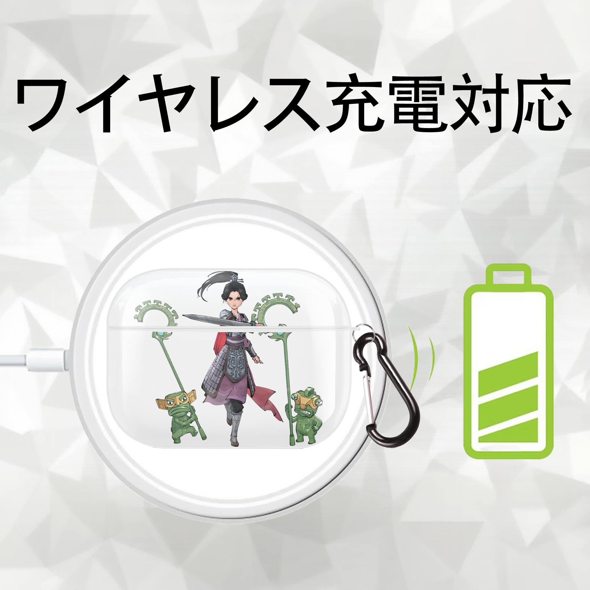 Ne Zha 2 ナタ 魔童の大暴れ 【AirPods Pro用】ハードシェル保護ケース 耐衝撃・防指紋・カラビナ付き商品仕様