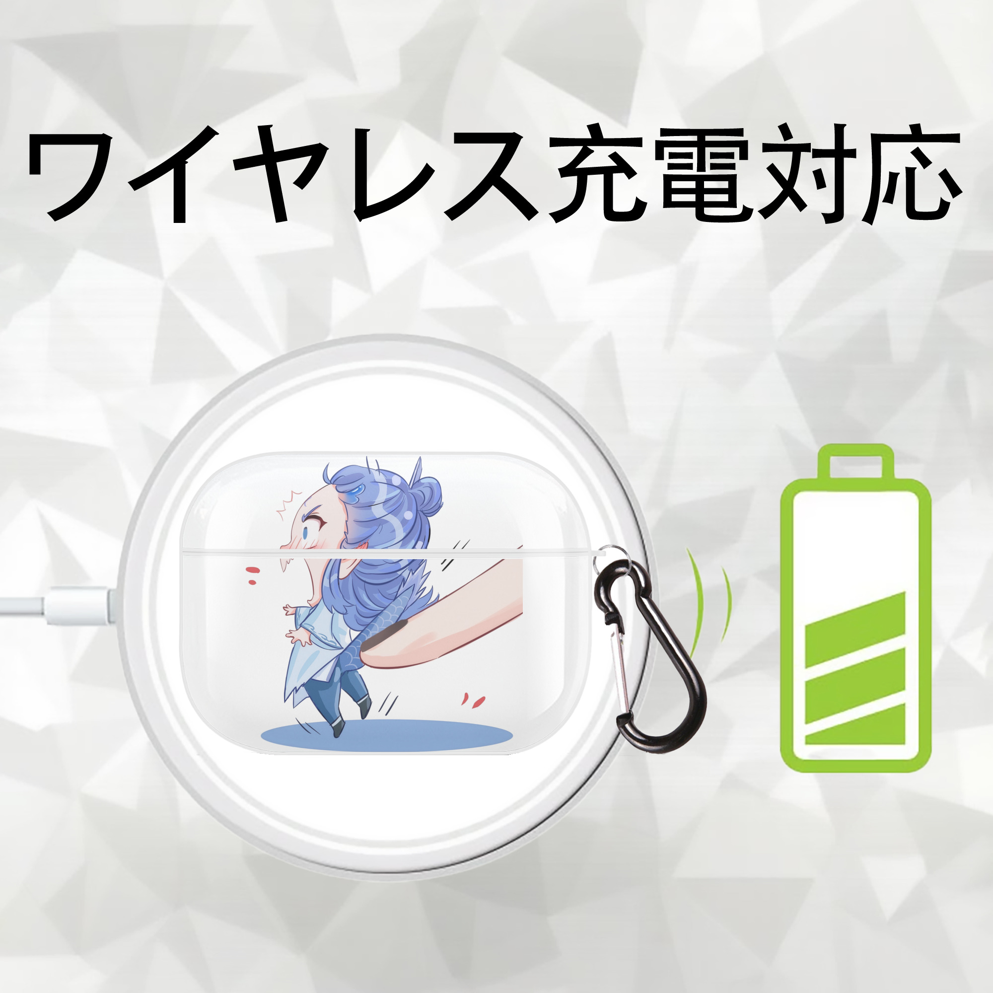 Ne Zha 2 ナタ 魔童の大暴れ 【AirPods Pro用】ハードシェル保護ケース 耐衝撃・防指紋・カラビナ付き商品仕様