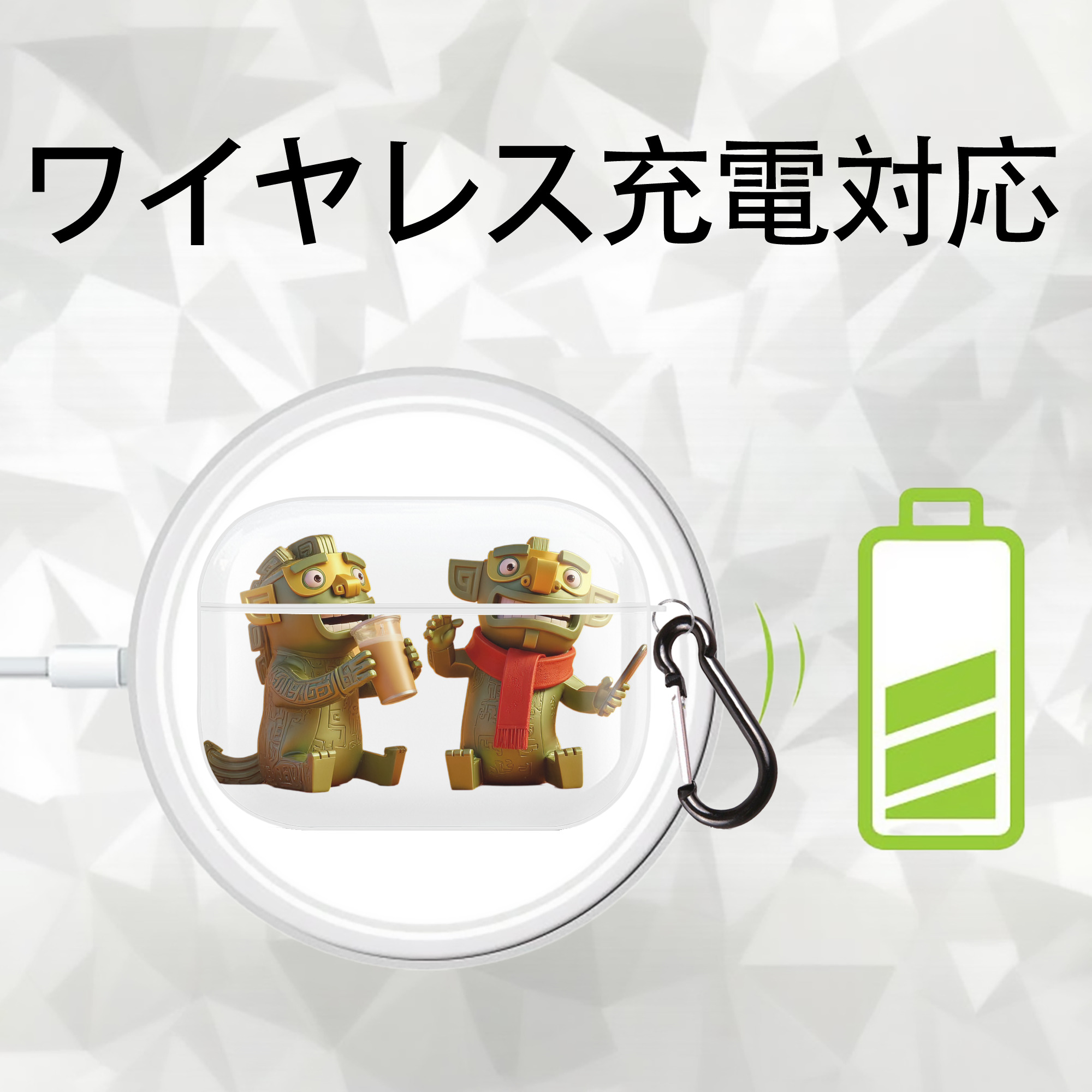 Ne Zha 2 ナタ 魔童の大暴れ 【AirPods Pro用】ハードシェル保護ケース 耐衝撃・防指紋・カラビナ付き商品仕様