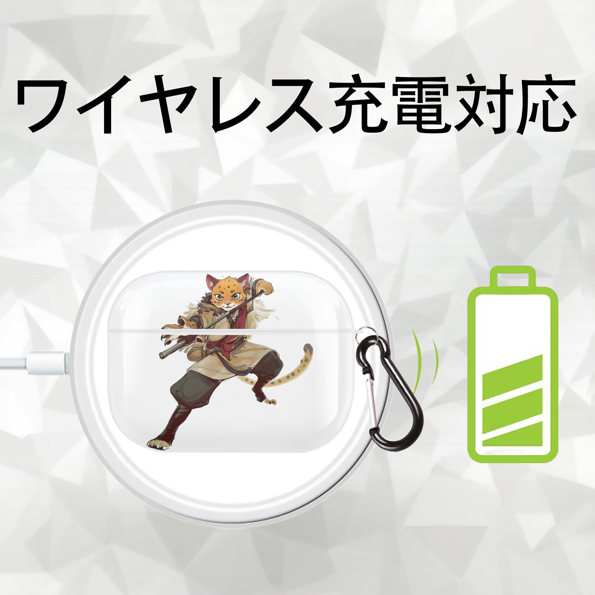 Ne Zha 2 ナタ 魔童の大暴れ 【AirPods Pro用】ハードシェル保護ケース 耐衝撃・防指紋・カラビナ付き商品仕様