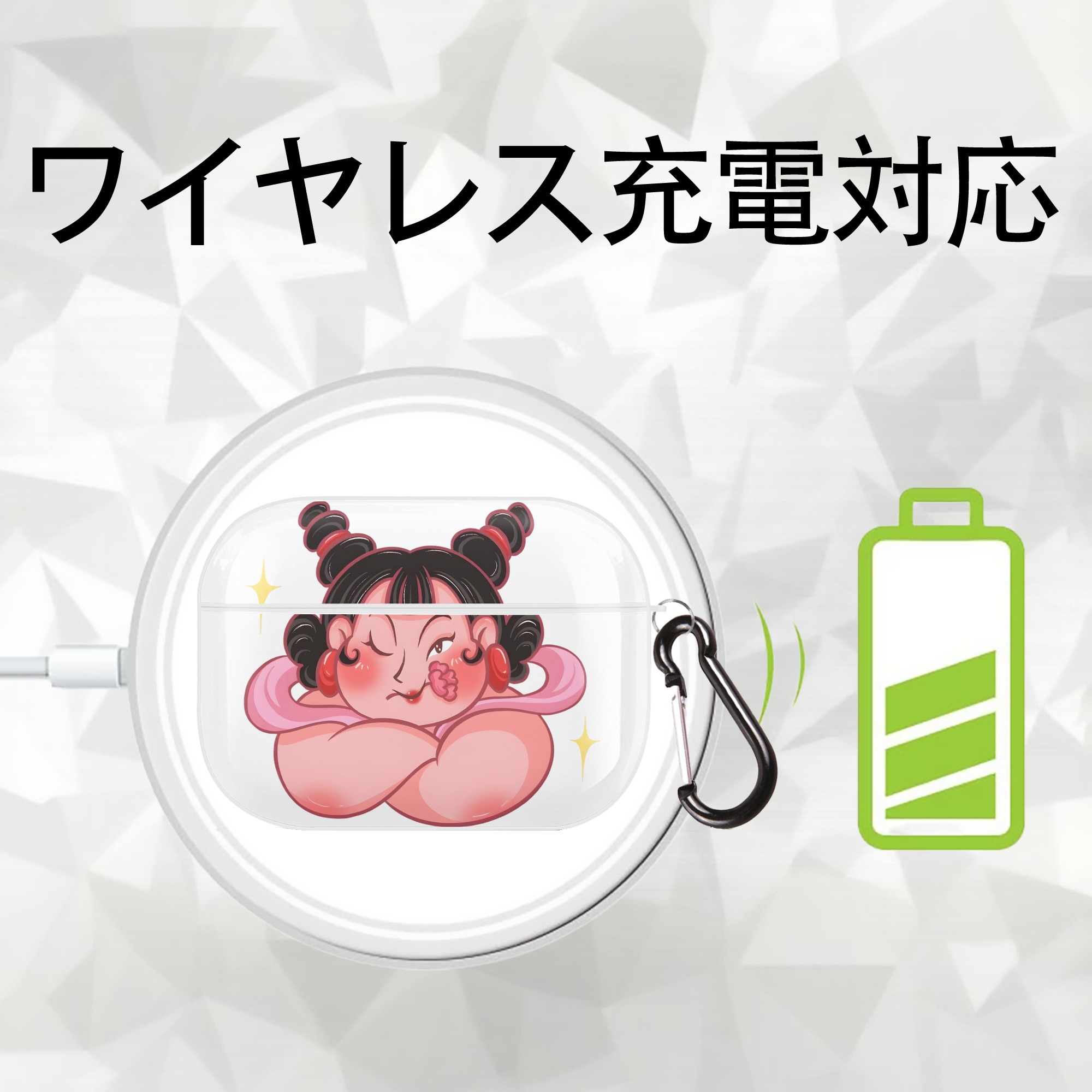 Ne Zha 2 ナタ 魔童の大暴れ 【AirPods Pro用】ハードシェル保護ケース 耐衝撃・防指紋・カラビナ付き商品仕様