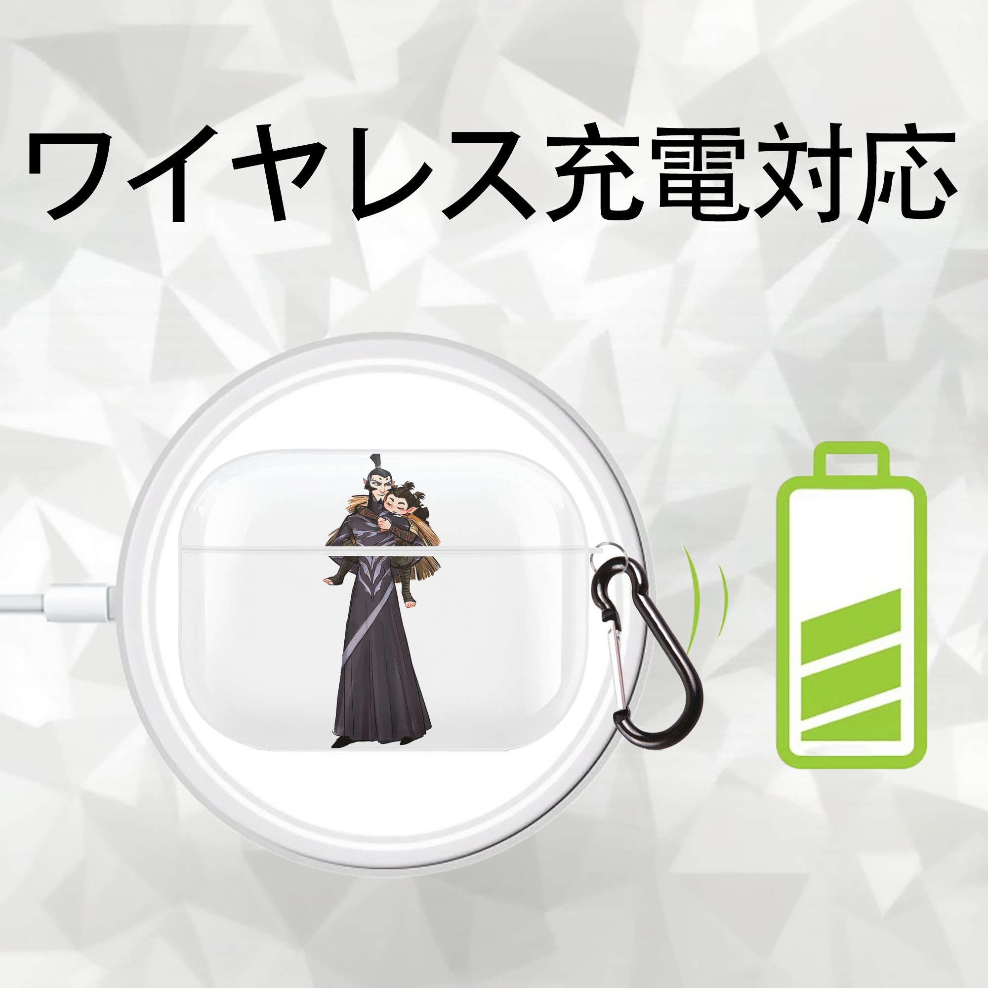 Ne Zha 2 ナタ 魔童の大暴れ 【AirPods Pro用】ハードシェル保護ケース 耐衝撃・防指紋・カラビナ付き商品仕様
