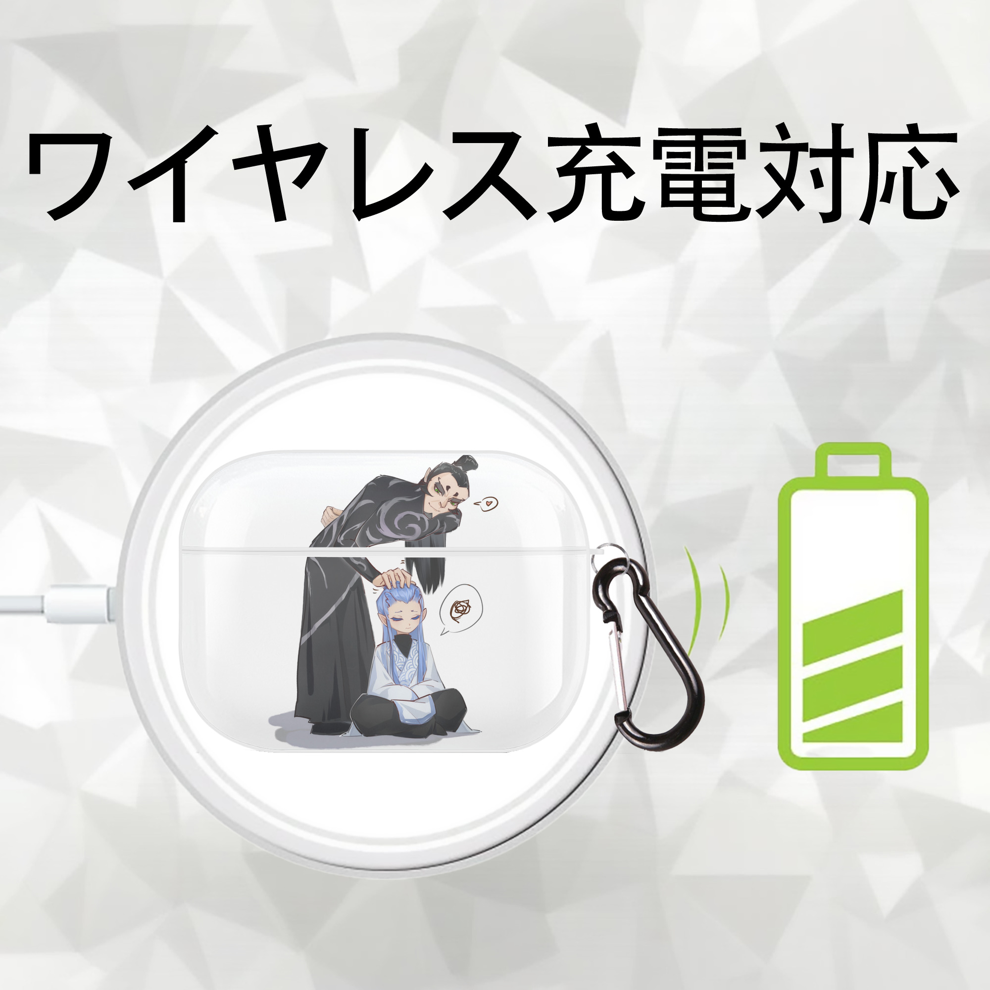 Ne Zha 2 ナタ 魔童の大暴れ 【AirPods Pro用】ハードシェル保護ケース 耐衝撃・防指紋・カラビナ付き商品仕様