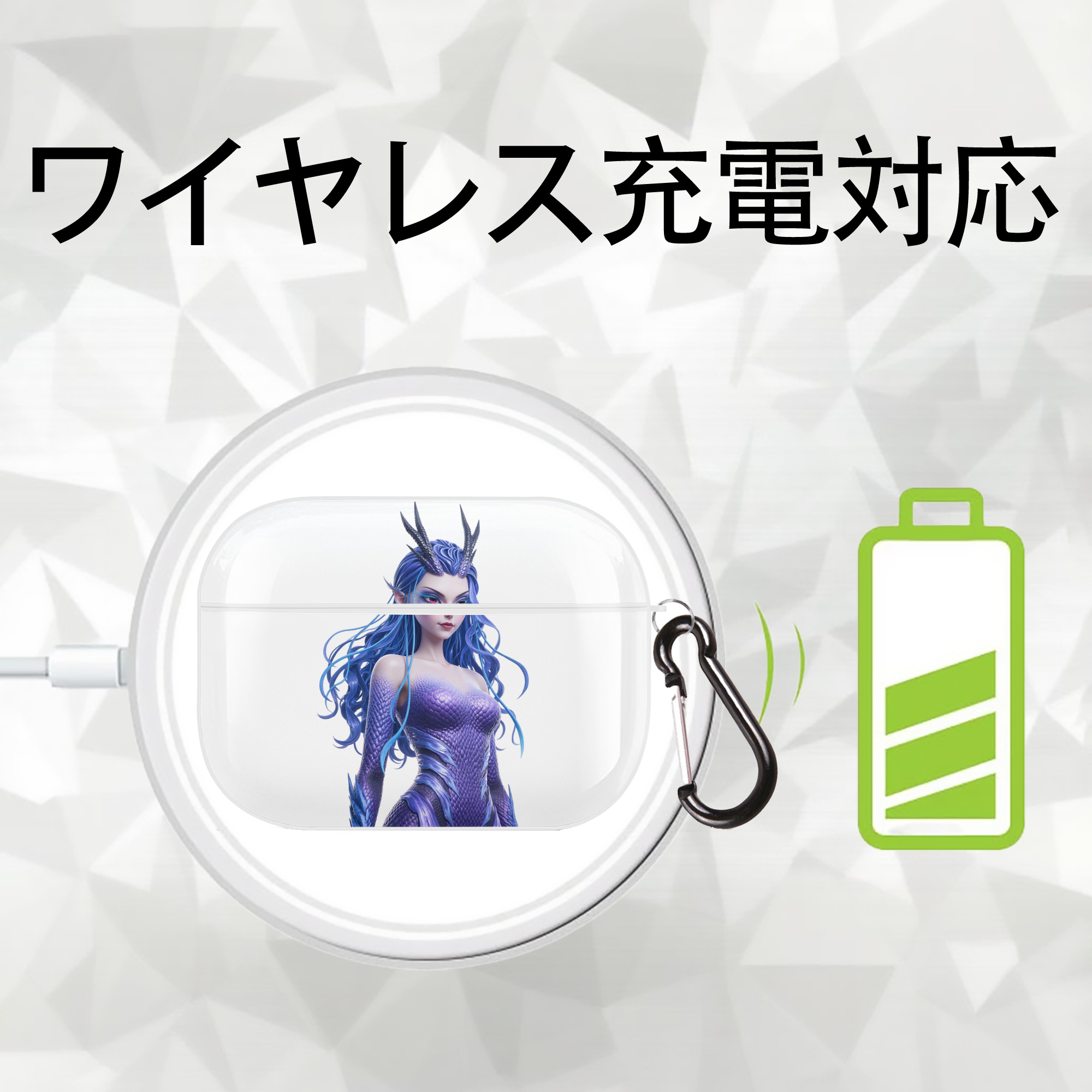 Ne Zha 2 ナタ 魔童の大暴れ 【AirPods Pro用】ハードシェル保護ケース 耐衝撃・防指紋・カラビナ付き商品仕様