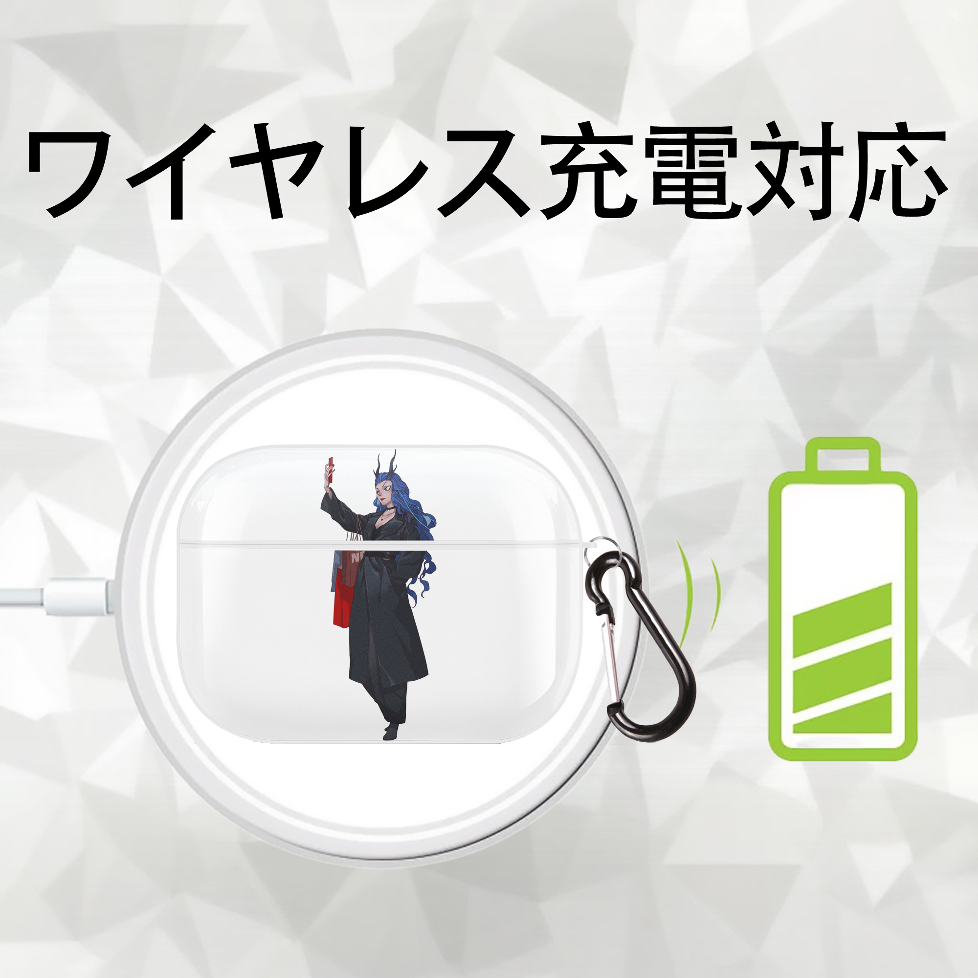 Ne Zha 2 ナタ 魔童の大暴れ 【AirPods Pro用】ハードシェル保護ケース 耐衝撃・防指紋・カラビナ付き商品仕様