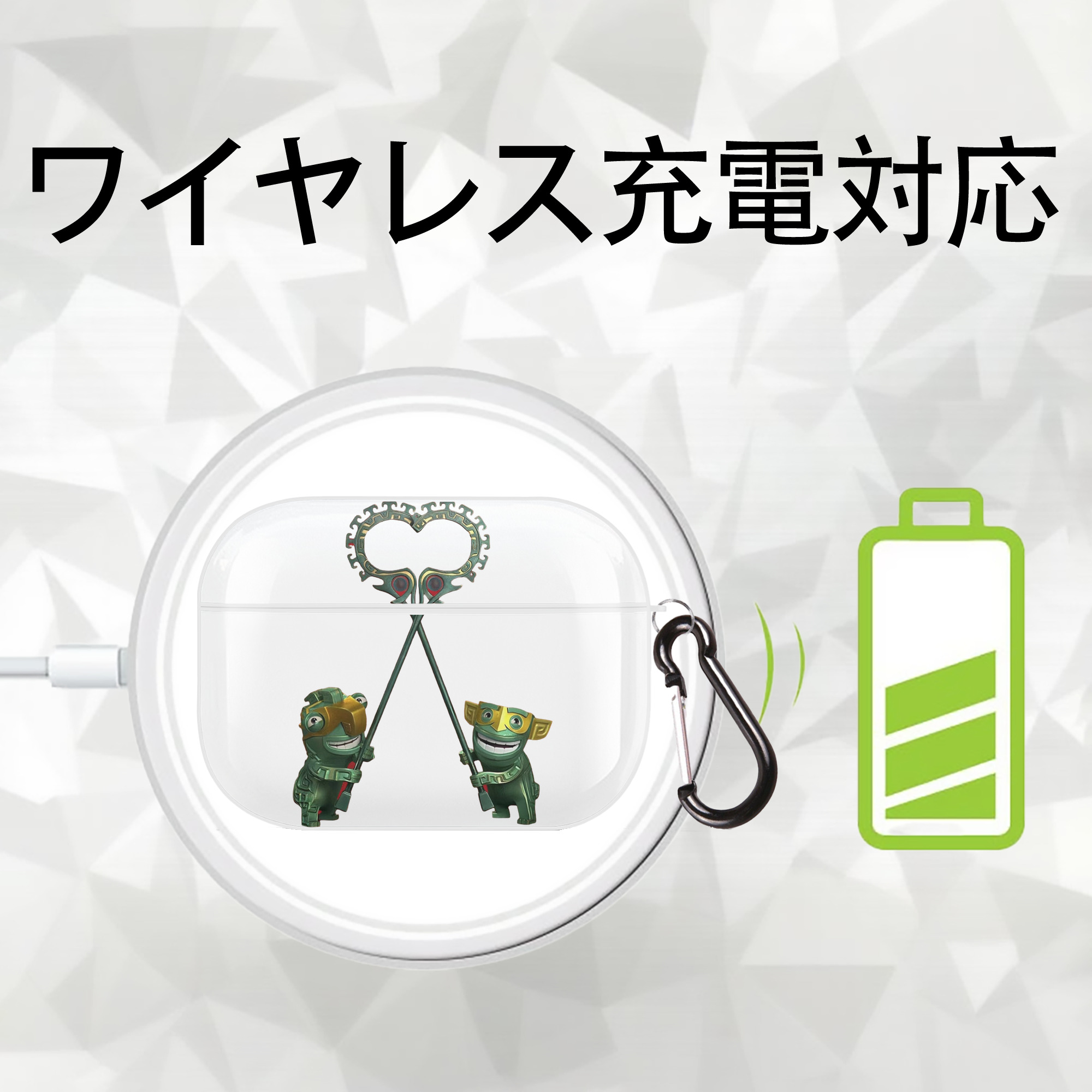 Ne Zha 2 ナタ 魔童の大暴れ 【AirPods Pro用】ハードシェル保護ケース 耐衝撃・防指紋・カラビナ付き商品仕様