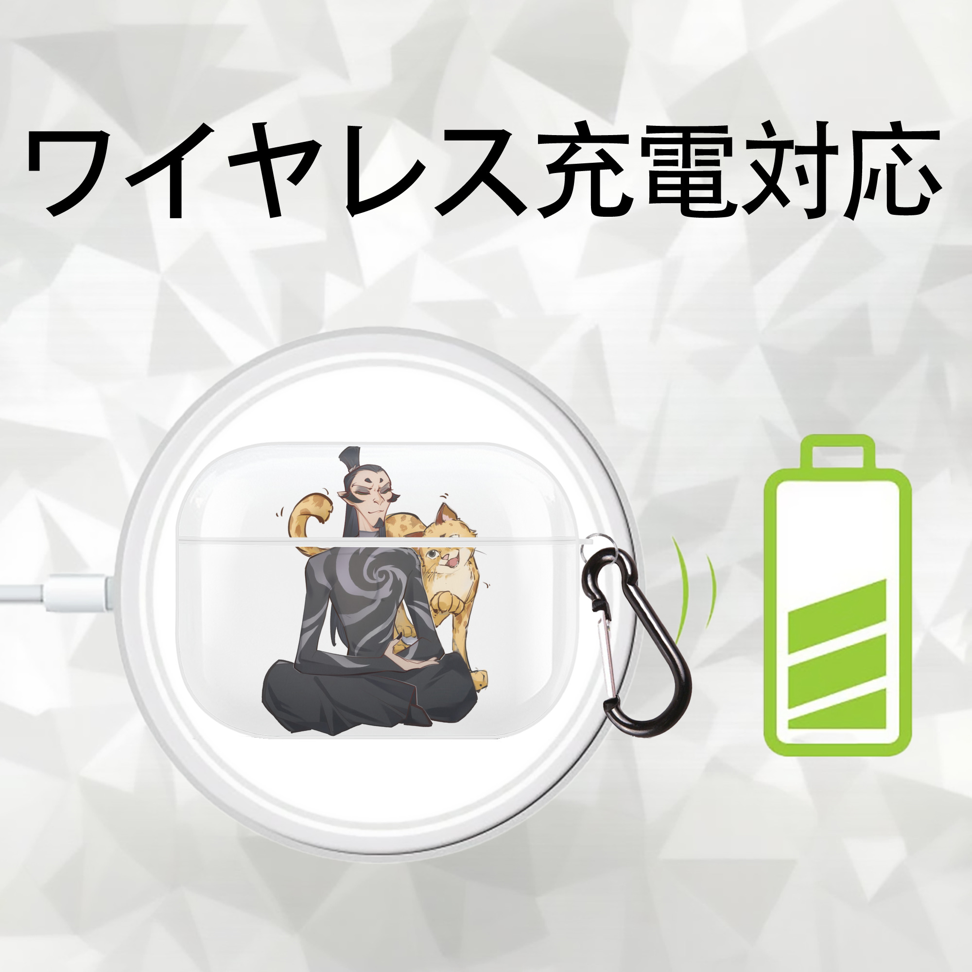 Ne Zha 2 ナタ 魔童の大暴れ 【AirPods Pro用】ハードシェル保護ケース 耐衝撃・防指紋・カラビナ付き商品仕様