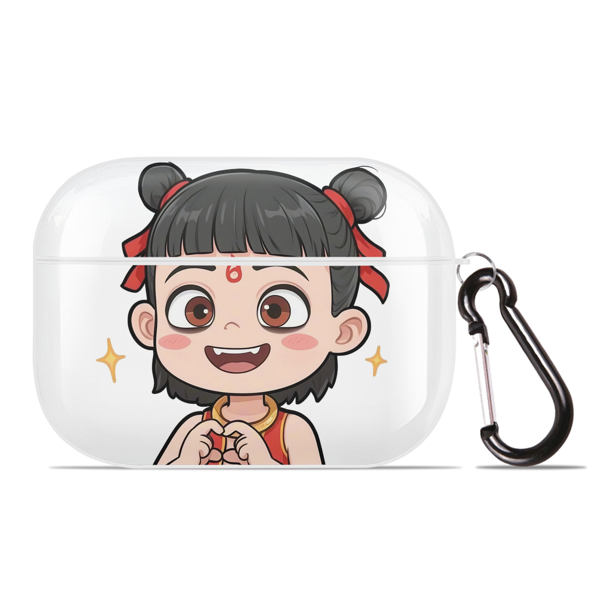（画像用） Ne Zha 2 ナタ 魔童の大暴れ 【AirPods Pro用】ハードシェル保護ケース 耐衝撃・防指紋・カラビナ付き商品仕様