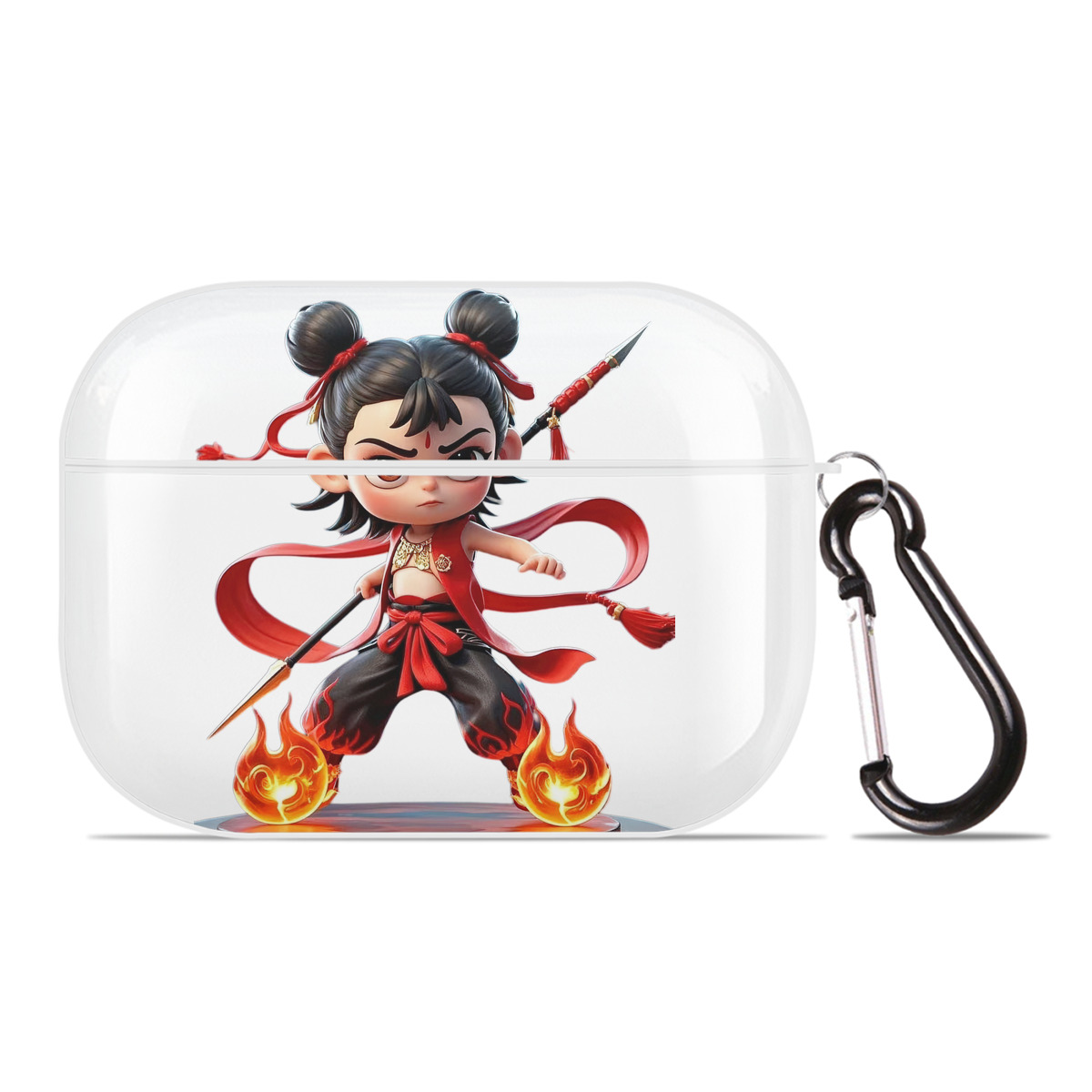 （画像用） Ne Zha 2 ナタ 魔童の大暴れ 【AirPods Pro用】ハードシェル保護ケース 耐衝撃・防指紋・カラビナ付き商品仕様