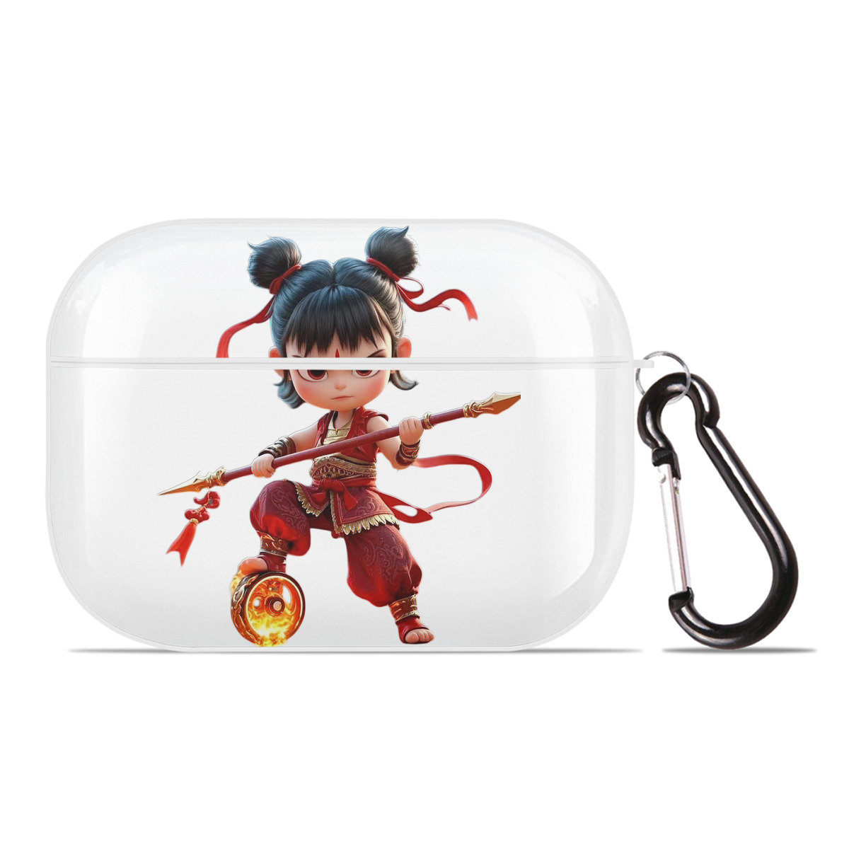 （画像用） Ne Zha 2 ナタ 魔童の大暴れ 【AirPods Pro用】ハードシェル保護ケース 耐衝撃・防指紋・カラビナ付き商品仕様