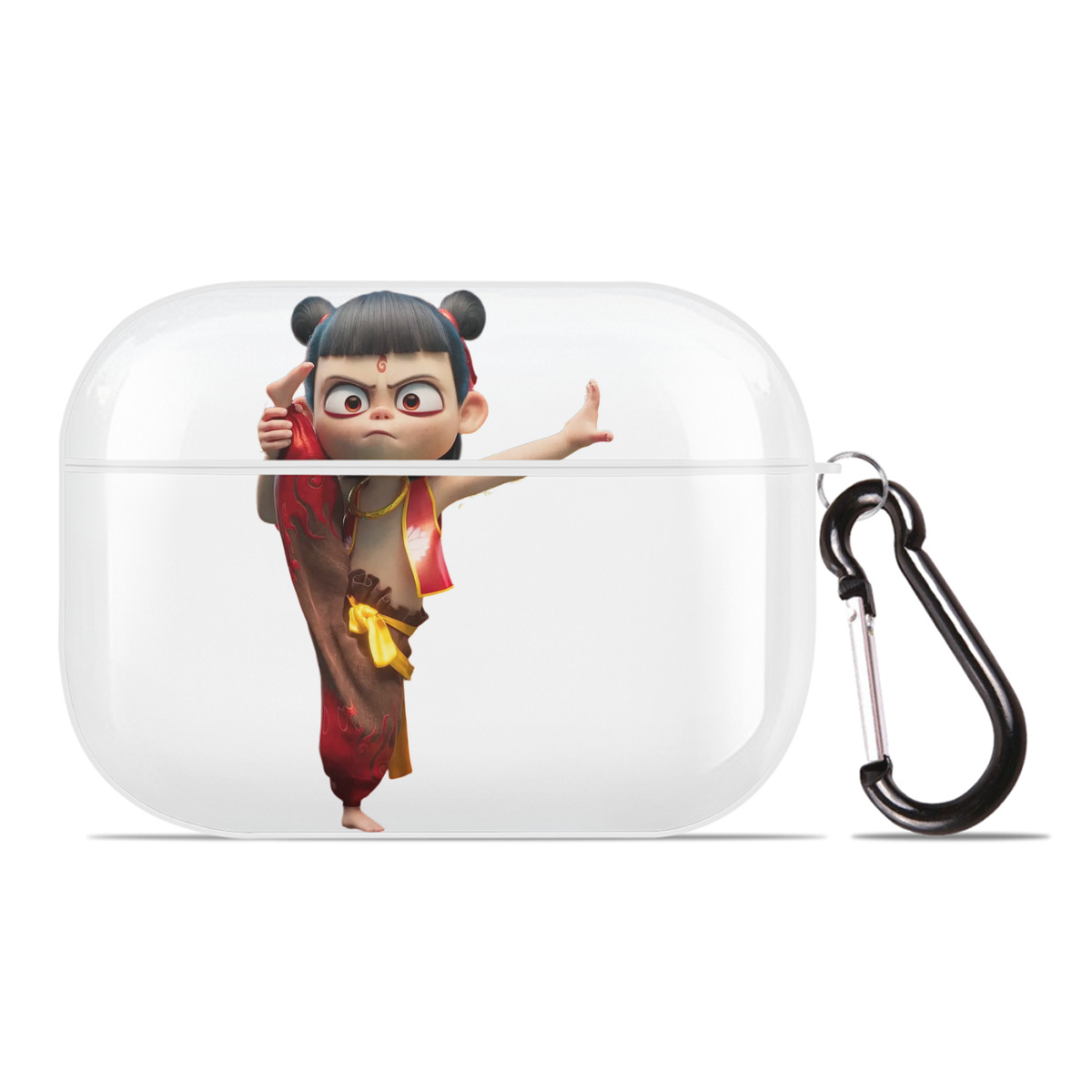（画像用） Ne Zha 2 ナタ 魔童の大暴れ 【AirPods Pro用】ハードシェル保護ケース 耐衝撃・防指紋・カラビナ付き商品仕様