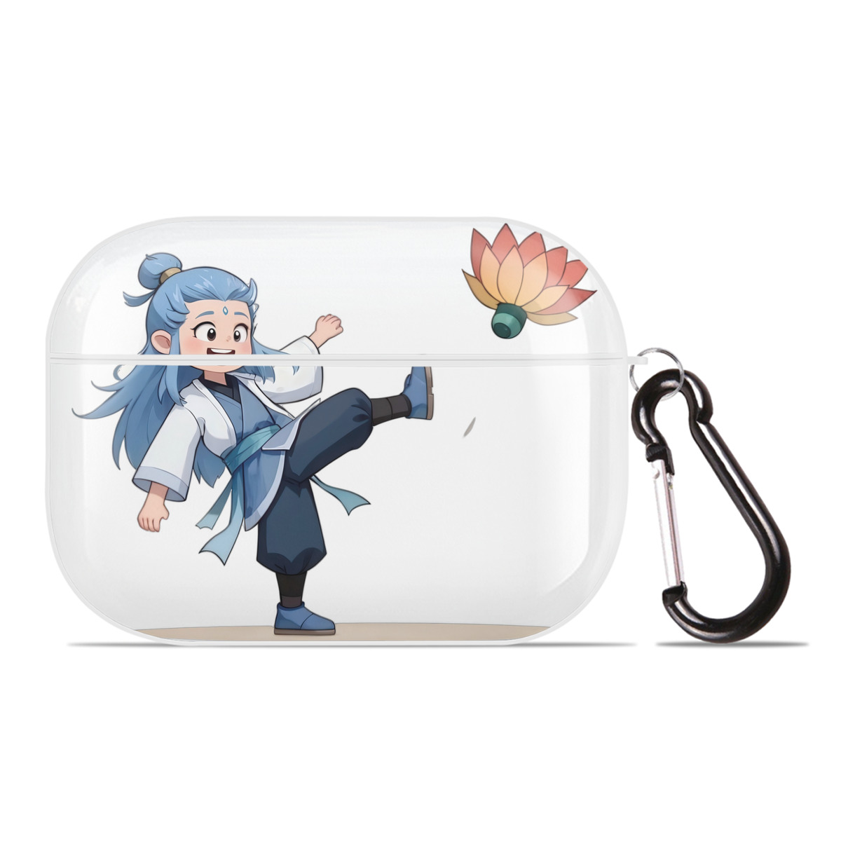 （画像用） Ne Zha 2 ナタ 魔童の大暴れ 【AirPods Pro用】ハードシェル保護ケース 耐衝撃・防指紋・カラビナ付き商品仕様