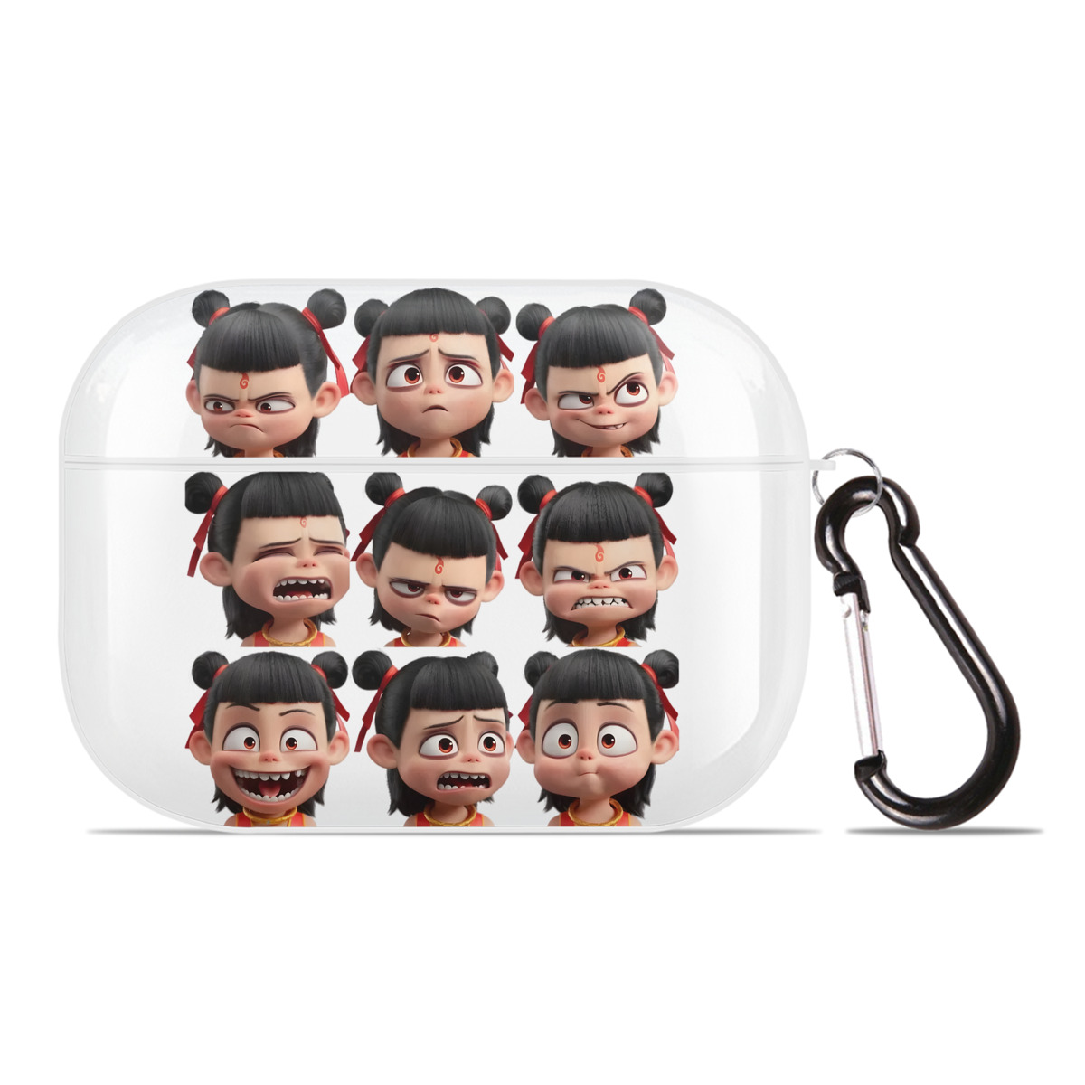 （画像用） Ne Zha 2 ナタ 魔童の大暴れ 【AirPods Pro用】ハードシェル保護ケース 耐衝撃・防指紋・カラビナ付き商品仕様