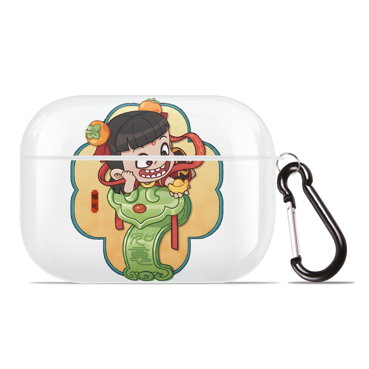 （画像用） Ne Zha 2 ナタ 魔童の大暴れ 【AirPods Pro用】ハードシェル保護ケース 耐衝撃・防指紋・カラビナ付き商品仕様