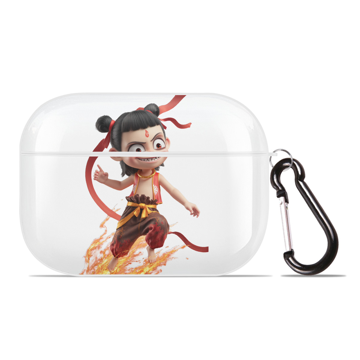 （画像用） Ne Zha 2 ナタ 魔童の大暴れ 【AirPods Pro用】ハードシェル保護ケース 耐衝撃・防指紋・カラビナ付き商品仕様