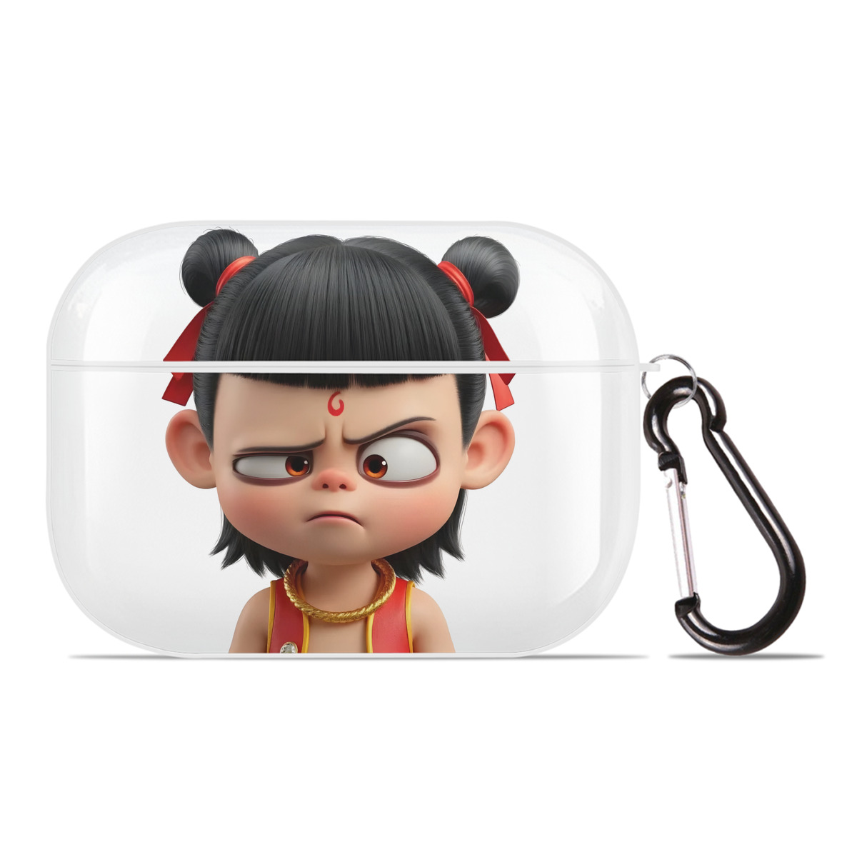 （画像用） Ne Zha 2 ナタ 魔童の大暴れ 【AirPods Pro用】ハードシェル保護ケース 耐衝撃・防指紋・カラビナ付き商品仕様