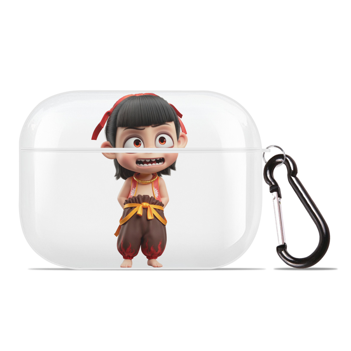 （画像用） Ne Zha 2 ナタ 魔童の大暴れ 【AirPods Pro用】ハードシェル保護ケース 耐衝撃・防指紋・カラビナ付き商品仕様