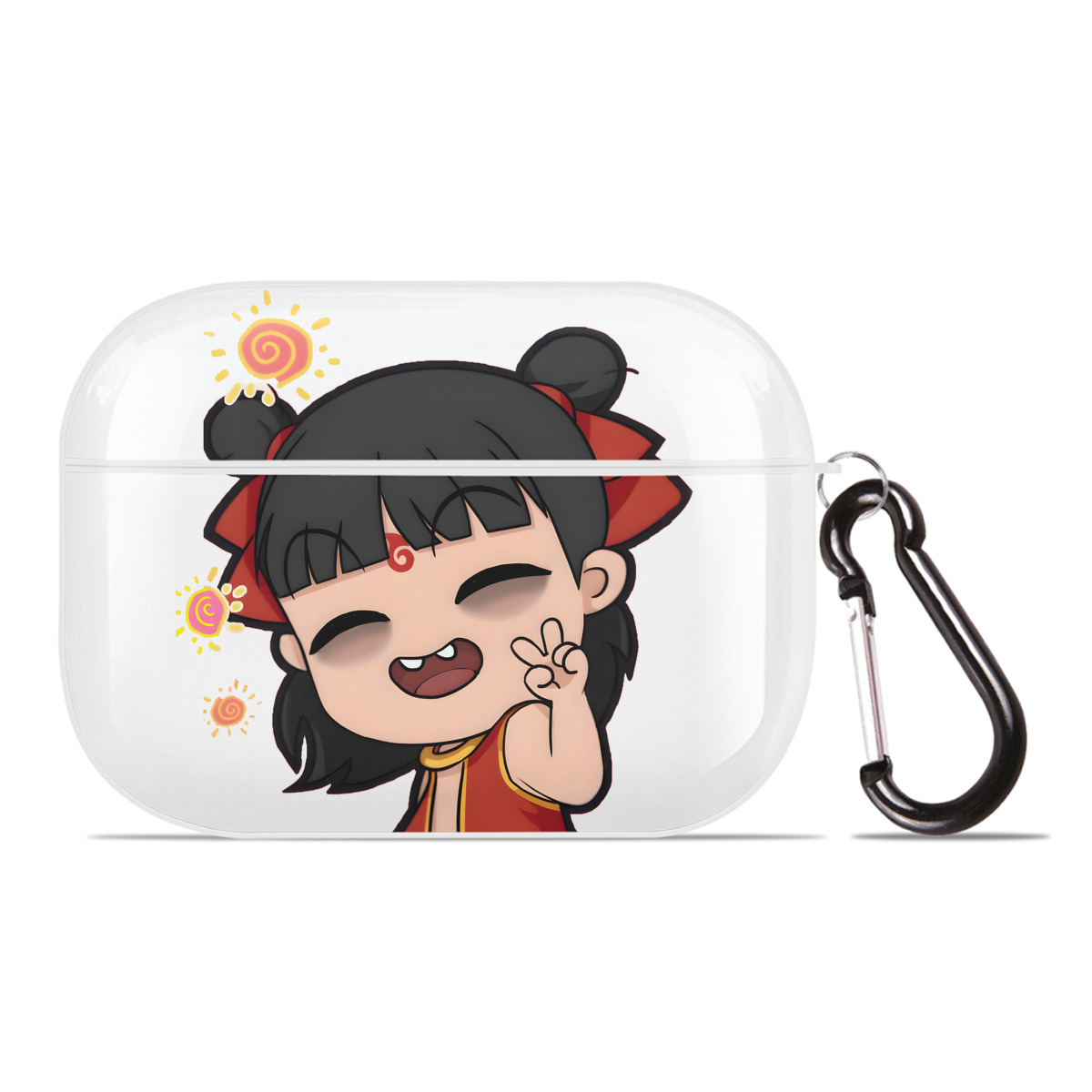 （画像用） Ne Zha 2 ナタ 魔童の大暴れ 【AirPods Pro用】ハードシェル保護ケース 耐衝撃・防指紋・カラビナ付き商品仕様