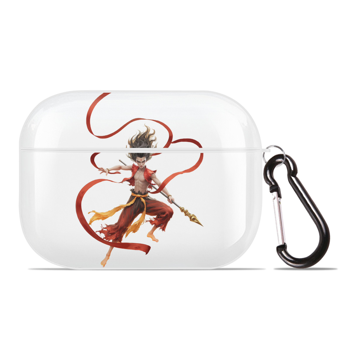 （画像用） Ne Zha 2 ナタ 魔童の大暴れ 【AirPods Pro用】ハードシェル保護ケース 耐衝撃・防指紋・カラビナ付き商品仕様