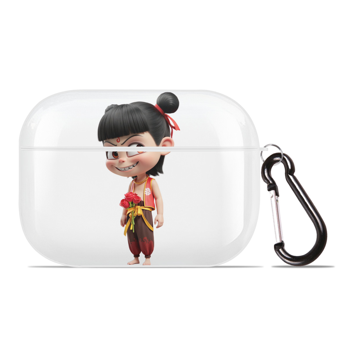 （画像用） Ne Zha 2 ナタ 魔童の大暴れ 【AirPods Pro用】ハードシェル保護ケース 耐衝撃・防指紋・カラビナ付き商品仕様