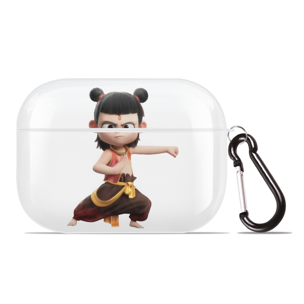 （画像用） Ne Zha 2 ナタ 魔童の大暴れ 【AirPods Pro用】ハードシェル保護ケース 耐衝撃・防指紋・カラビナ付き商品仕様
