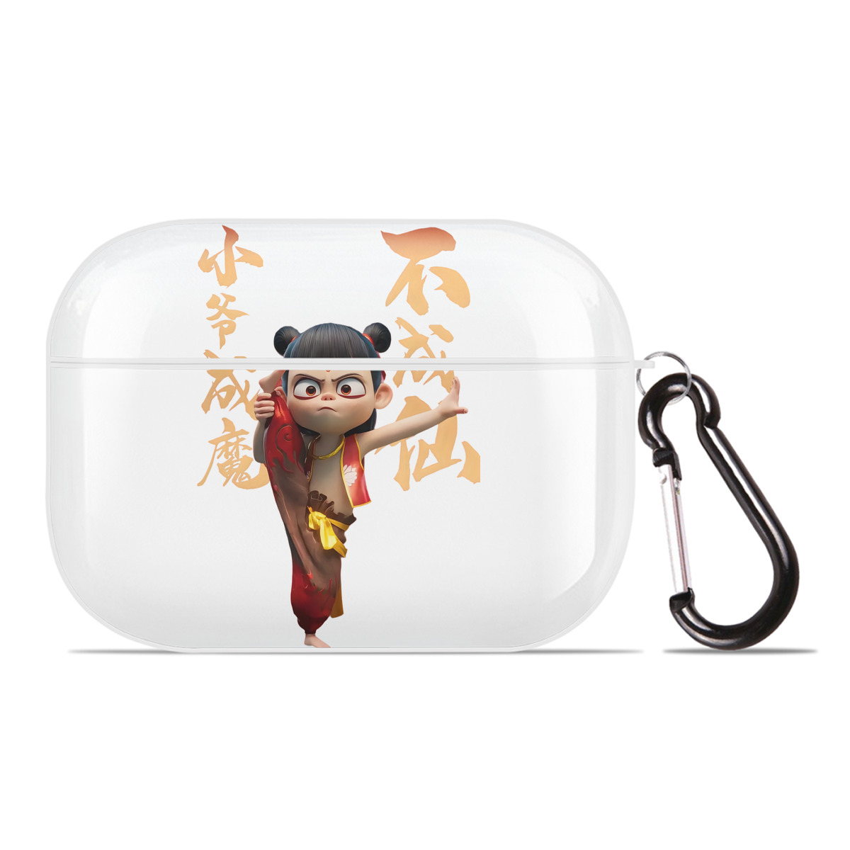 （画像用） Ne Zha 2 ナタ 魔童の大暴れ 【AirPods Pro用】ハードシェル保護ケース 耐衝撃・防指紋・カラビナ付き商品仕様