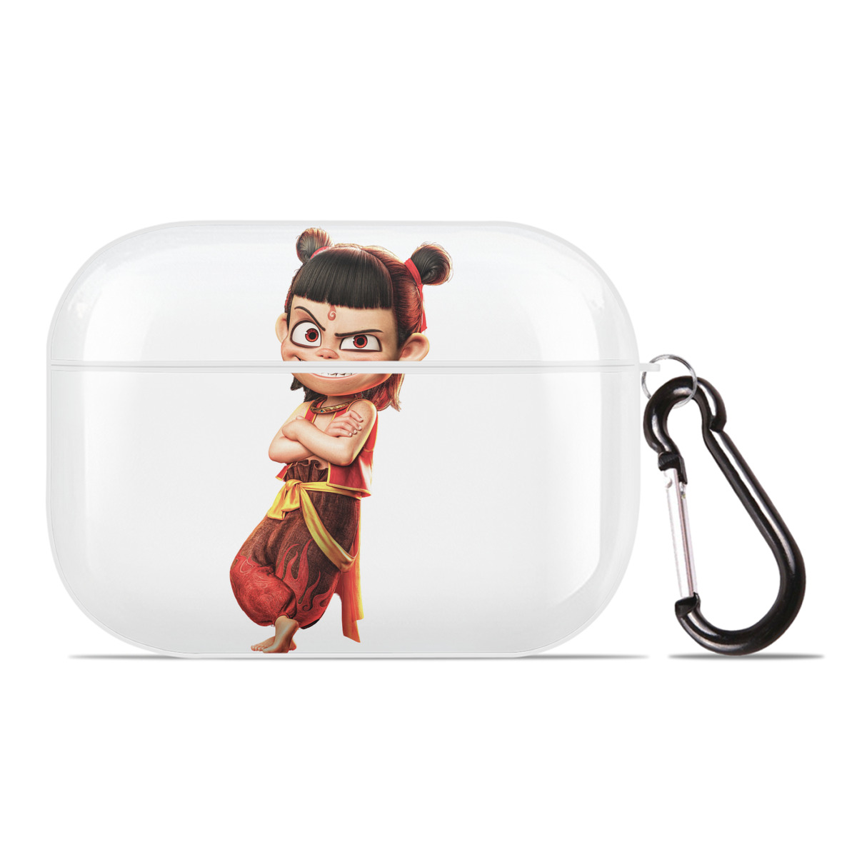（画像用） Ne Zha 2 ナタ 魔童の大暴れ 【AirPods Pro用】ハードシェル保護ケース 耐衝撃・防指紋・カラビナ付き商品仕様