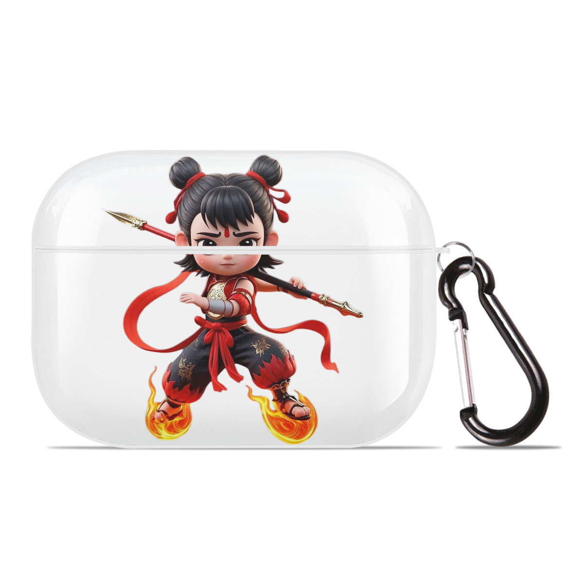 （画像用） Ne Zha 2 ナタ 魔童の大暴れ 【AirPods Pro用】ハードシェル保護ケース 耐衝撃・防指紋・カラビナ付き商品仕様