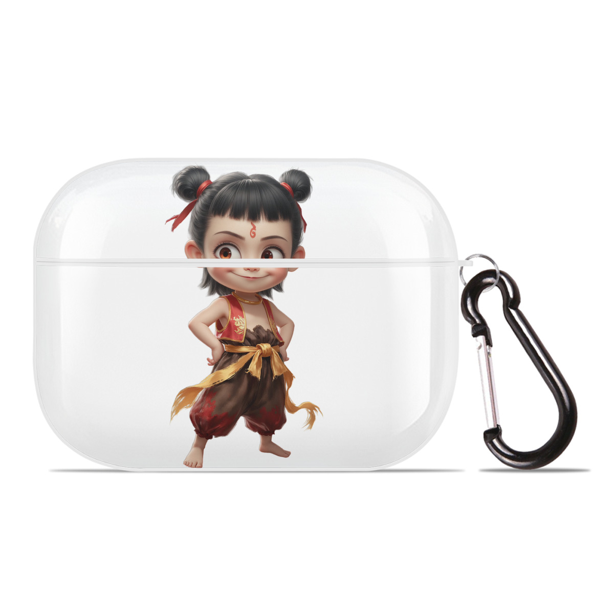 （画像用） Ne Zha 2 ナタ 魔童の大暴れ 【AirPods Pro用】ハードシェル保護ケース 耐衝撃・防指紋・カラビナ付き商品仕様