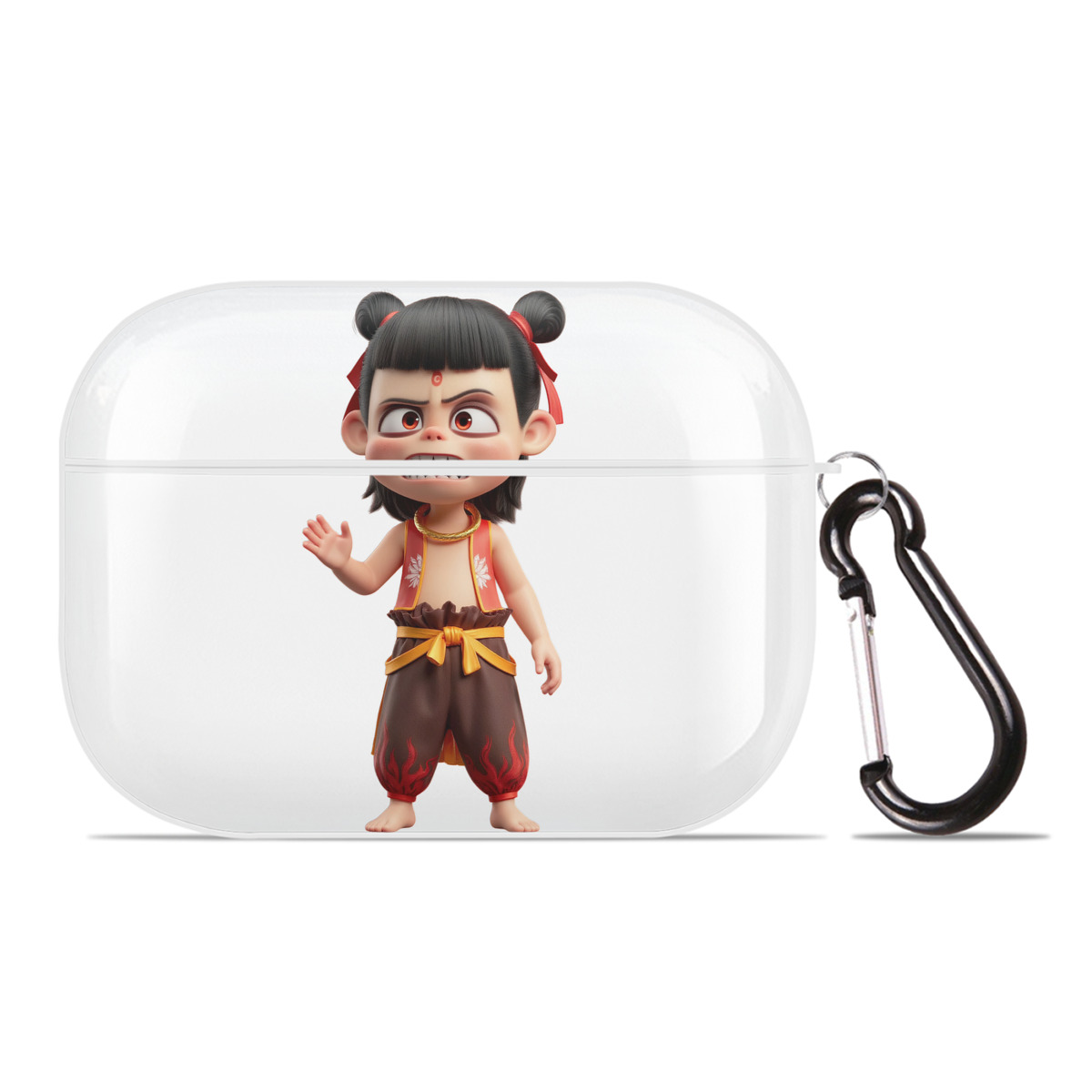 （画像用） Ne Zha 2 ナタ 魔童の大暴れ 【AirPods Pro用】ハードシェル保護ケース 耐衝撃・防指紋・カラビナ付き商品仕様