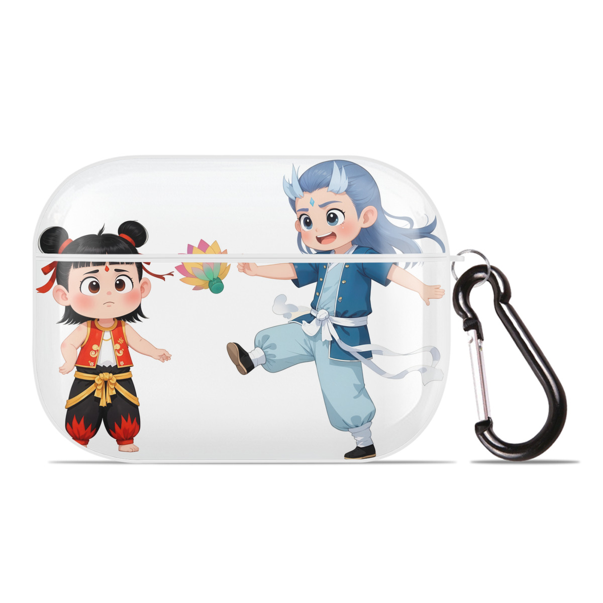 （画像用） Ne Zha 2 ナタ 魔童の大暴れ 【AirPods Pro用】ハードシェル保護ケース 耐衝撃・防指紋・カラビナ付き商品仕様