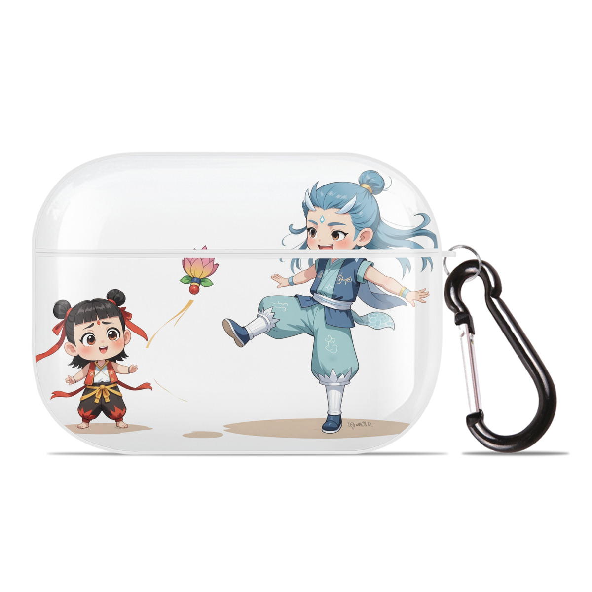（画像用） Ne Zha 2 ナタ 魔童の大暴れ 【AirPods Pro用】ハードシェル保護ケース 耐衝撃・防指紋・カラビナ付き商品仕様