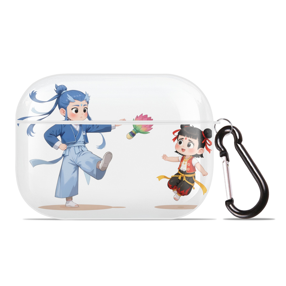 （画像用） Ne Zha 2 ナタ 魔童の大暴れ 【AirPods Pro用】ハードシェル保護ケース 耐衝撃・防指紋・カラビナ付き商品仕様