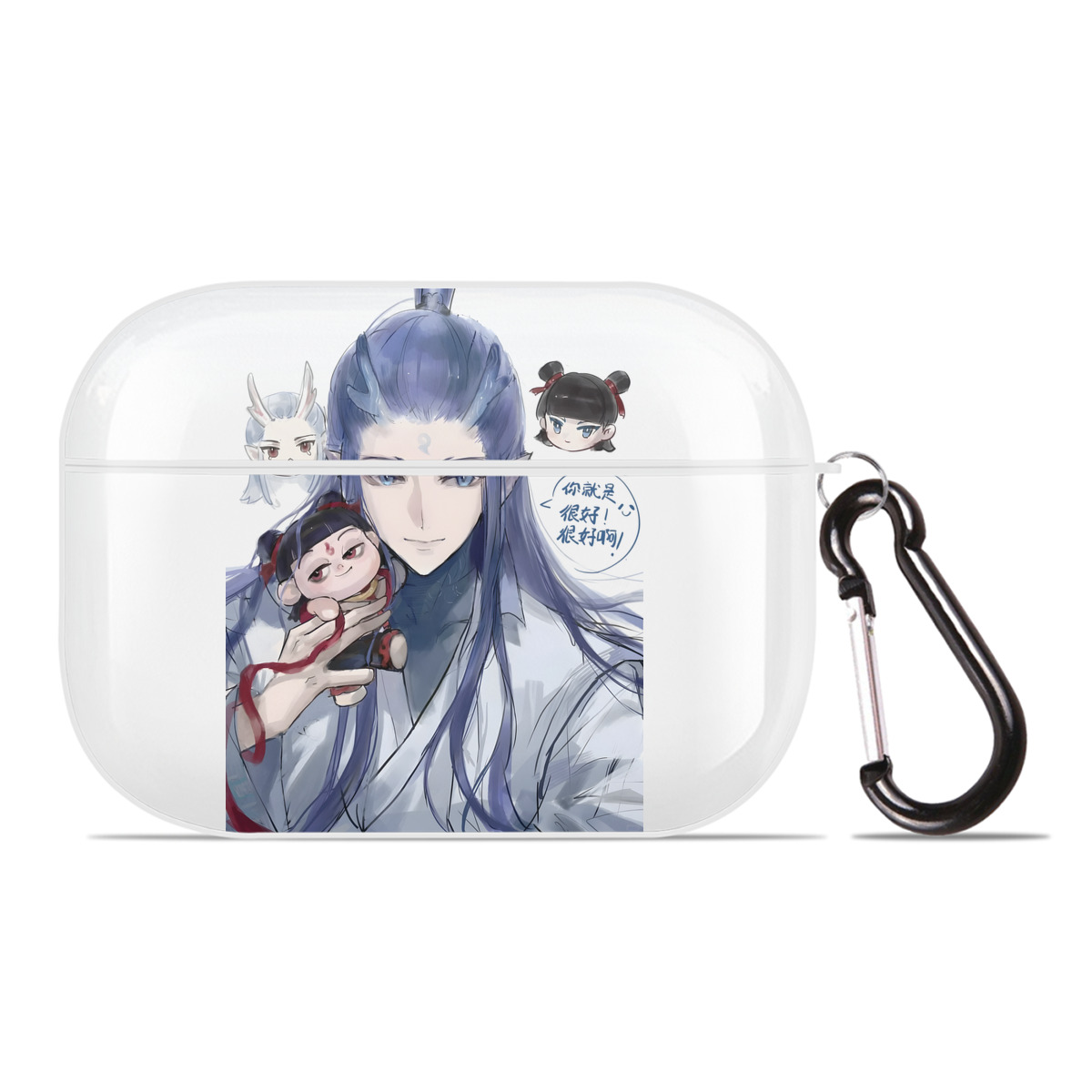 （画像用） Ne Zha 2 ナタ 魔童の大暴れ 【AirPods Pro用】ハードシェル保護ケース 耐衝撃・防指紋・カラビナ付き商品仕様